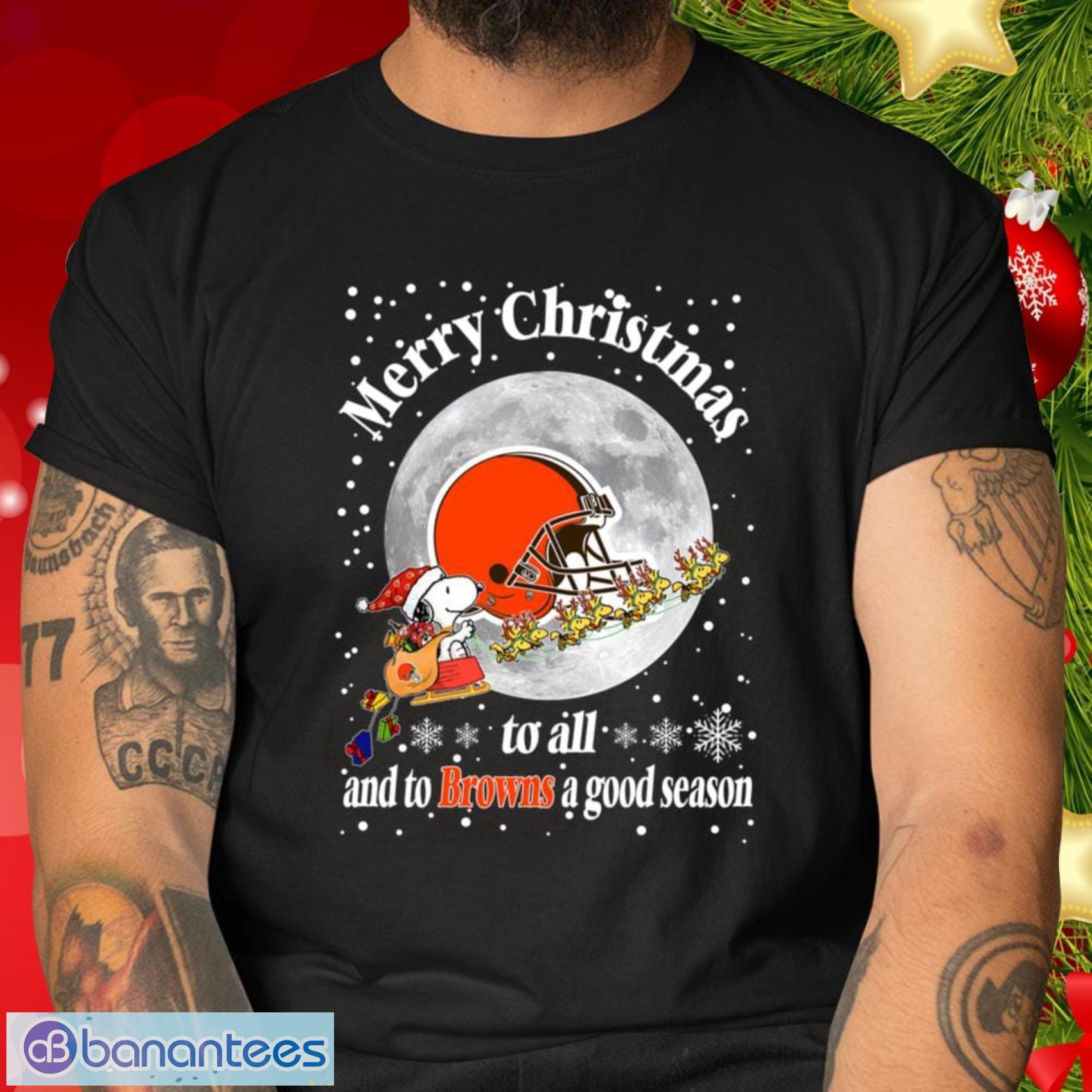 Cleveland Browns Santa hat Christmas T-shirt - Kaiteez