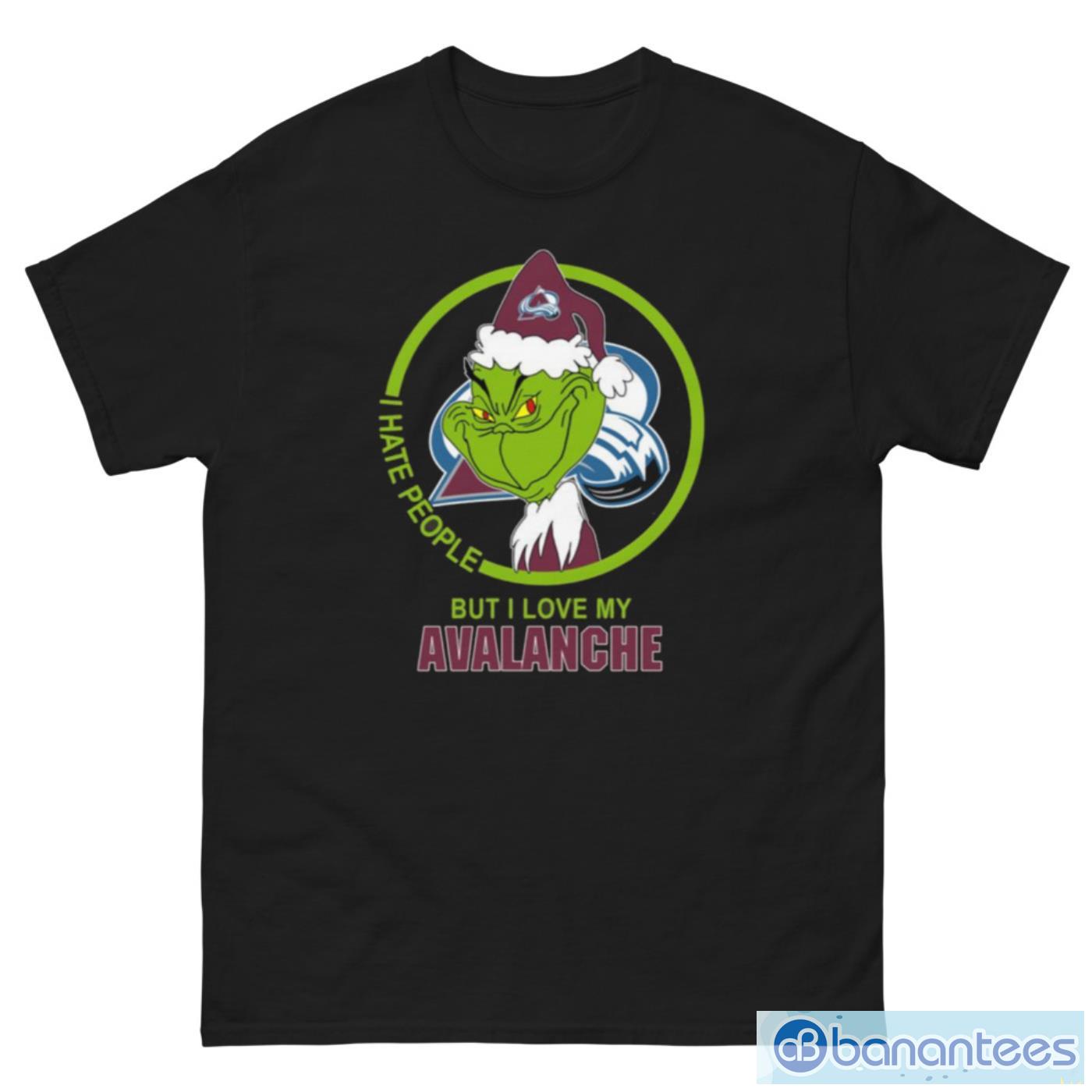 Colorado Avalanche NHL Christmas Grinch I Hate People But I Love My Favorite Hockey Team T Shirt - G500 Men’s Classic Tee