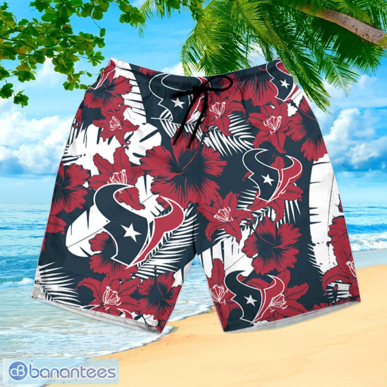 Custom Name Houston Texans Football Teams Hawaiian Shirt And Shorts Happy  Summer Gift For Fans - Banantees