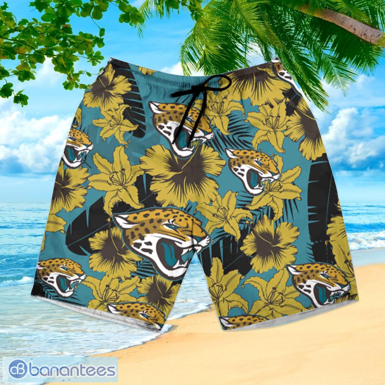 Jacksonville Jaguars Custom Name NFL Floral Hawaiian Shirt And Shorts Gift  For Men And Women Fans - Banantees