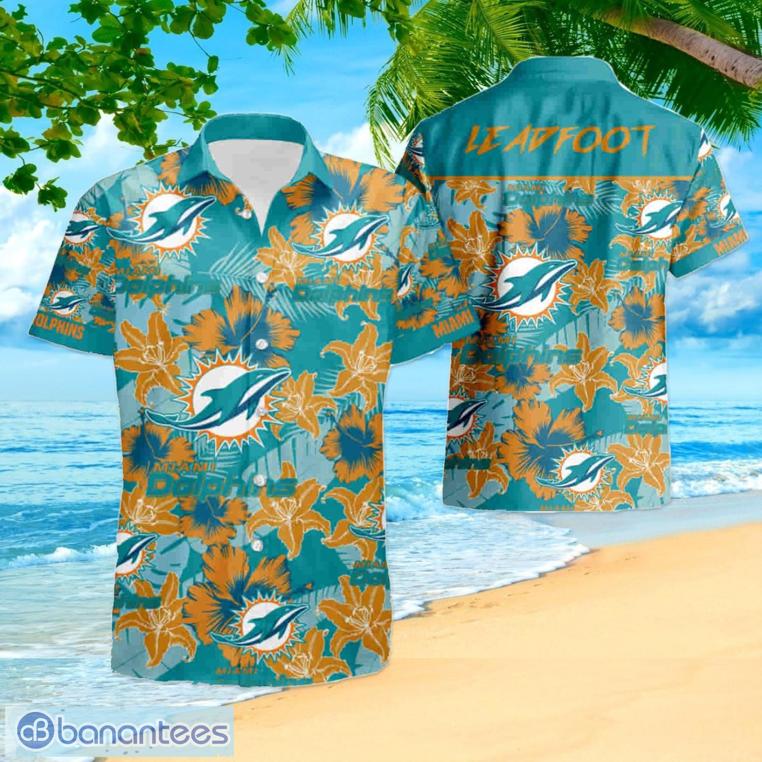 Miami Dolphins Custom Name Button-down Shirt Beach Shorts Mens