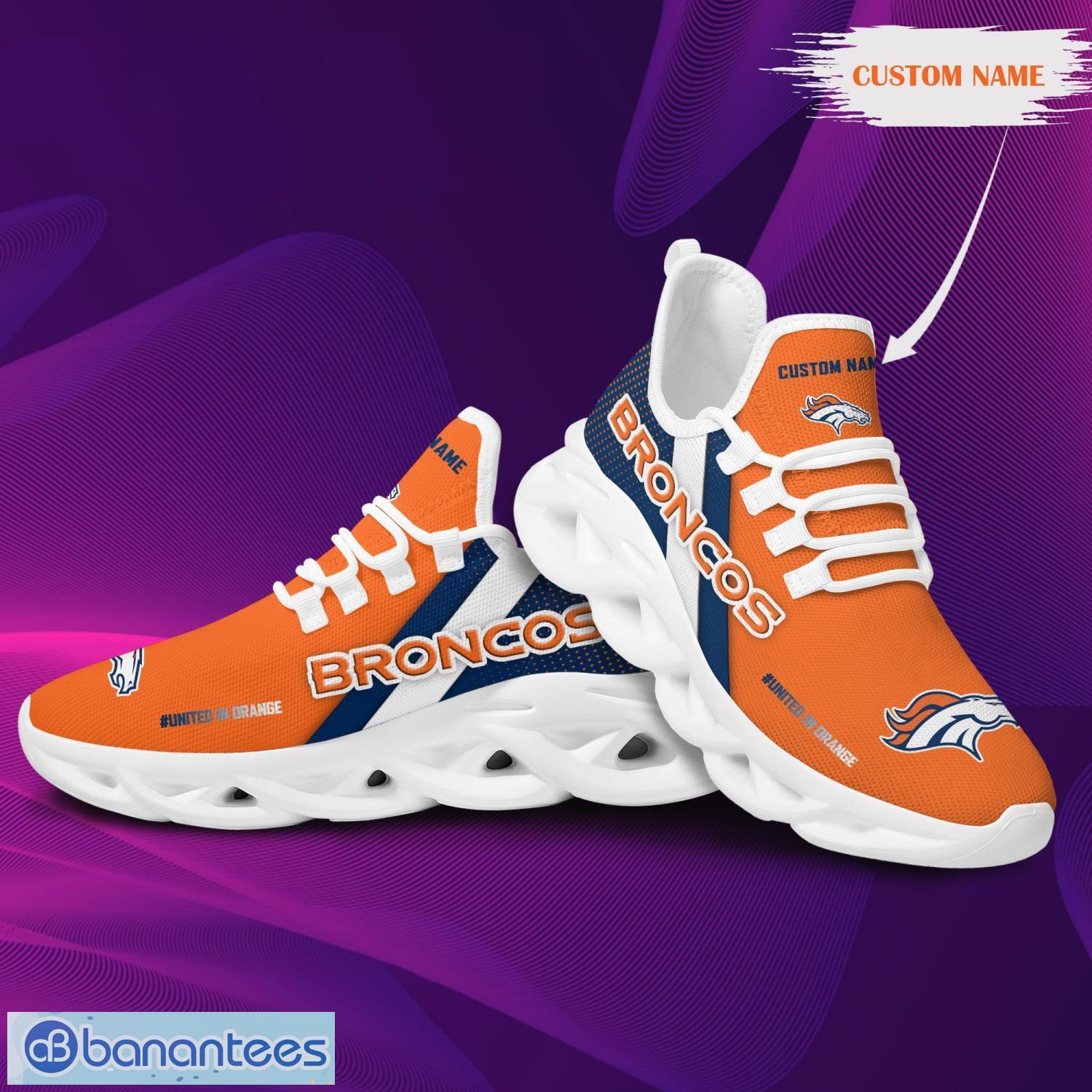 Denver Broncos NFL Ograne And Black Max Soul Sneakers Sport Shoes -  Banantees