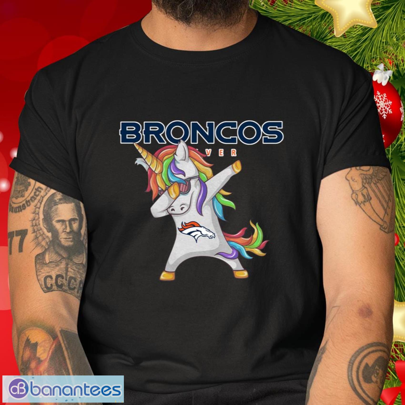 Denver Broncos NFL Football Funny Unicorn Dabbing Sports T Shirt - Banantees