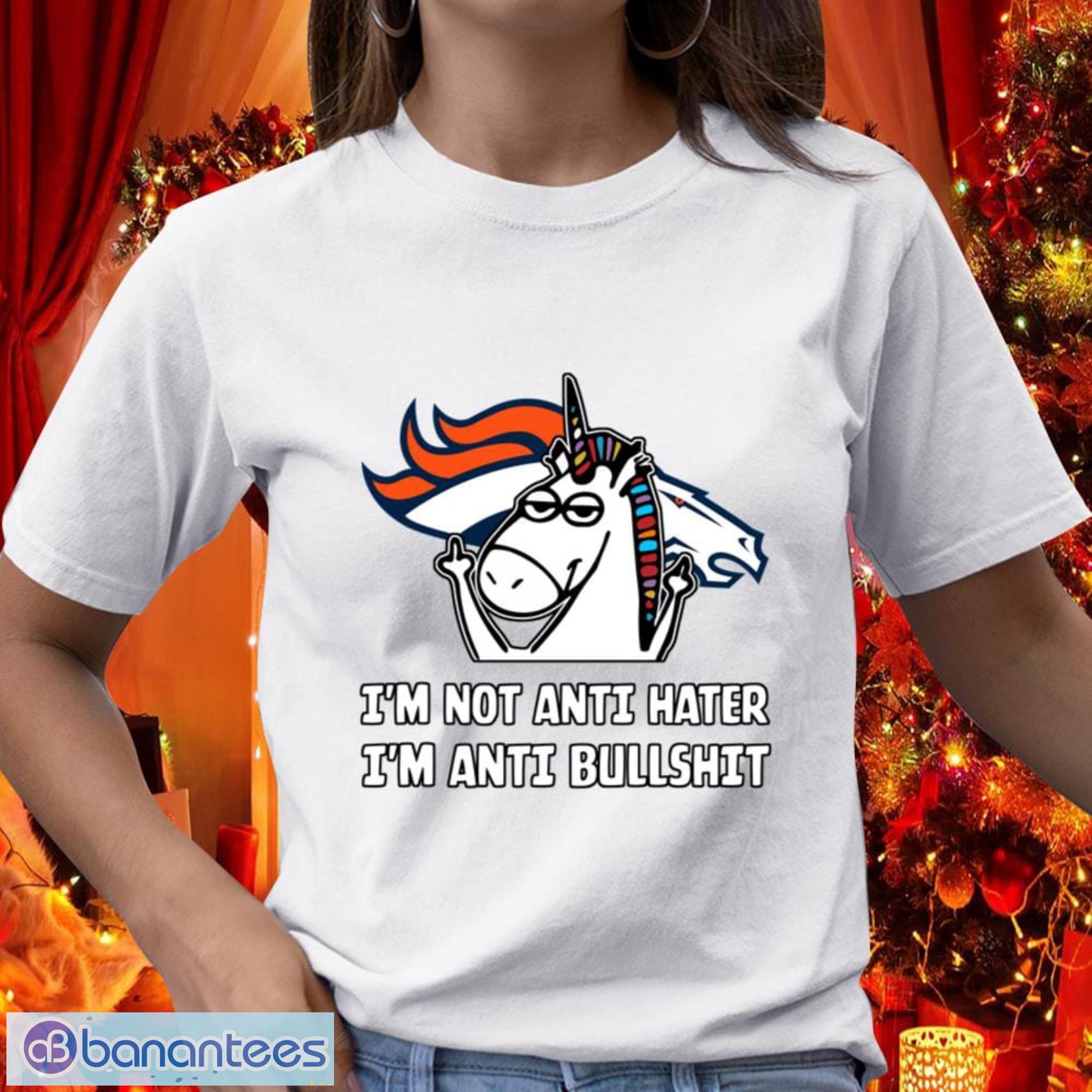 Ladies Denver Broncos Orange Pride Playing V Neck Short Sleeve Tee