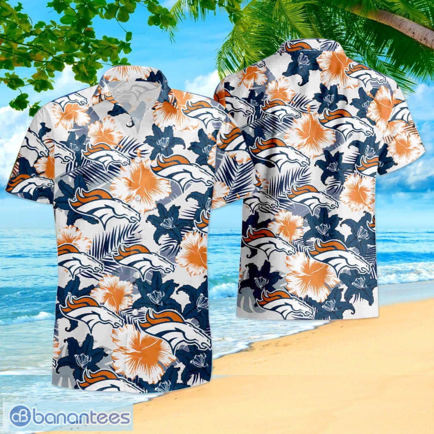 NFL Denver Broncos Orange Navy Blue Hawaiian Shirt –