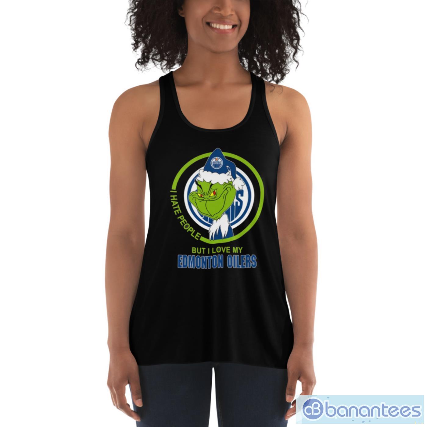 edmonton oilers nhl christmas grinch i hate people but i love my favorite hockey team t shirt 3 image Edmonton Oilers NHL Christmas Grinch I Hate People But I Love My Favorite Hockey Team T Shirt Product Photo