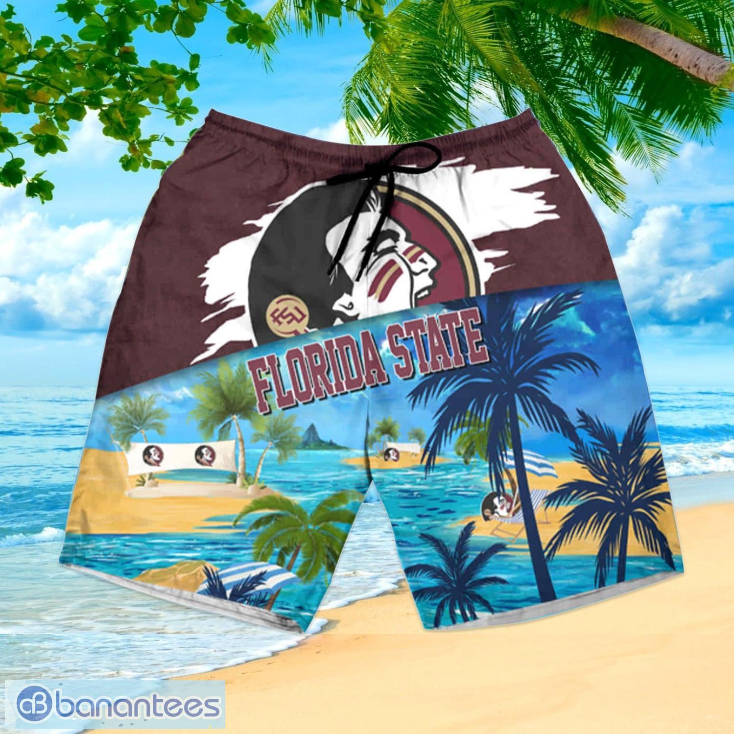 Custom FSU Hawaiian Shirt Football Helmet FSU Gift - Personalized