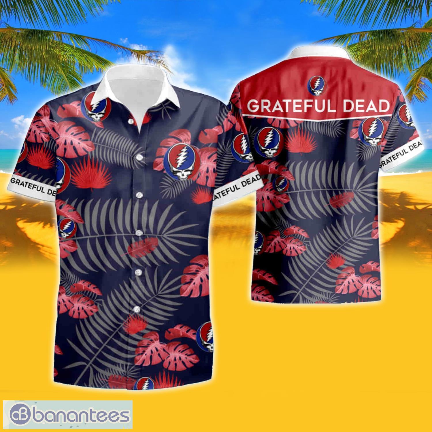 Grateful Dead Aloha Dancing Bear Pattern Grateful Dead Hawaiian T-shirt