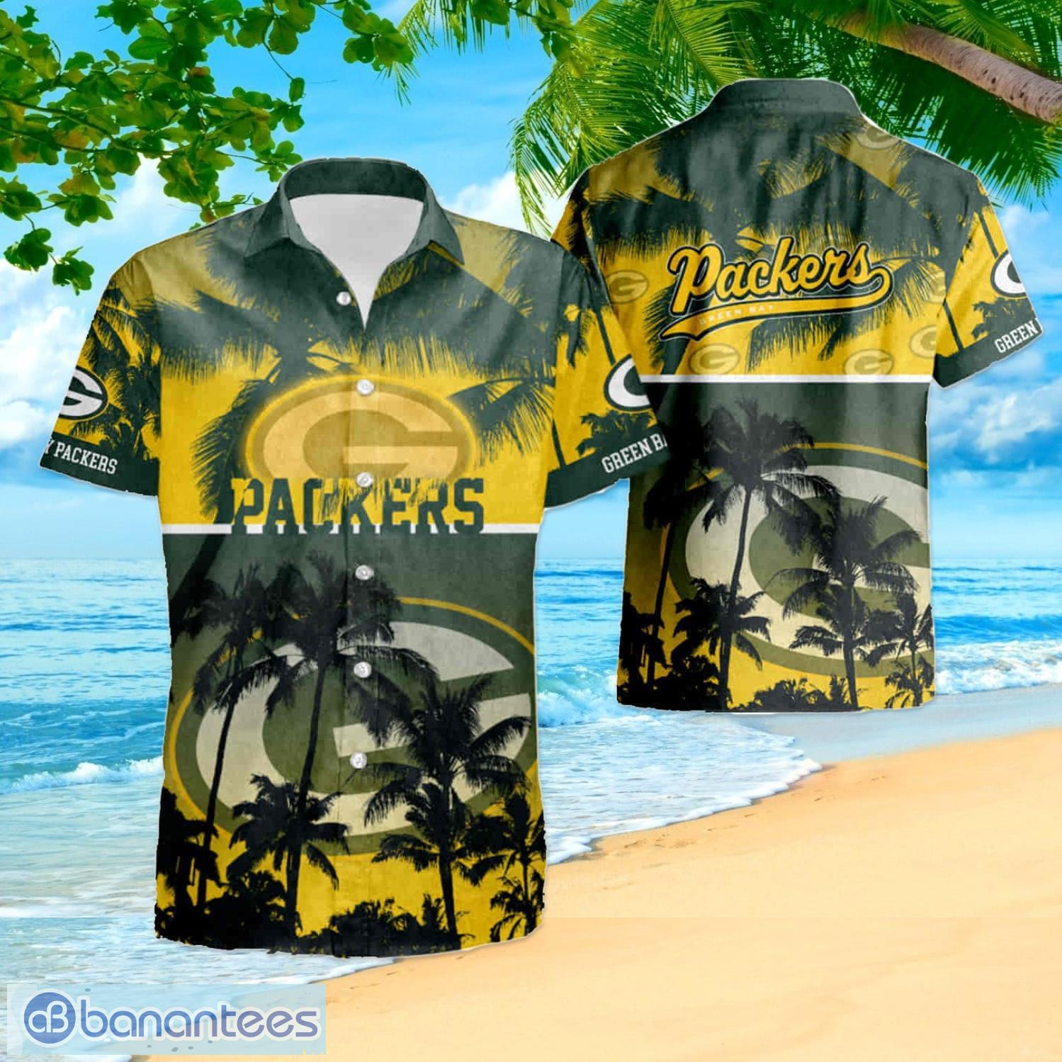 Green Bay Packers Yellow Flowers Short Sleeve Hawaiian Shirt And Short