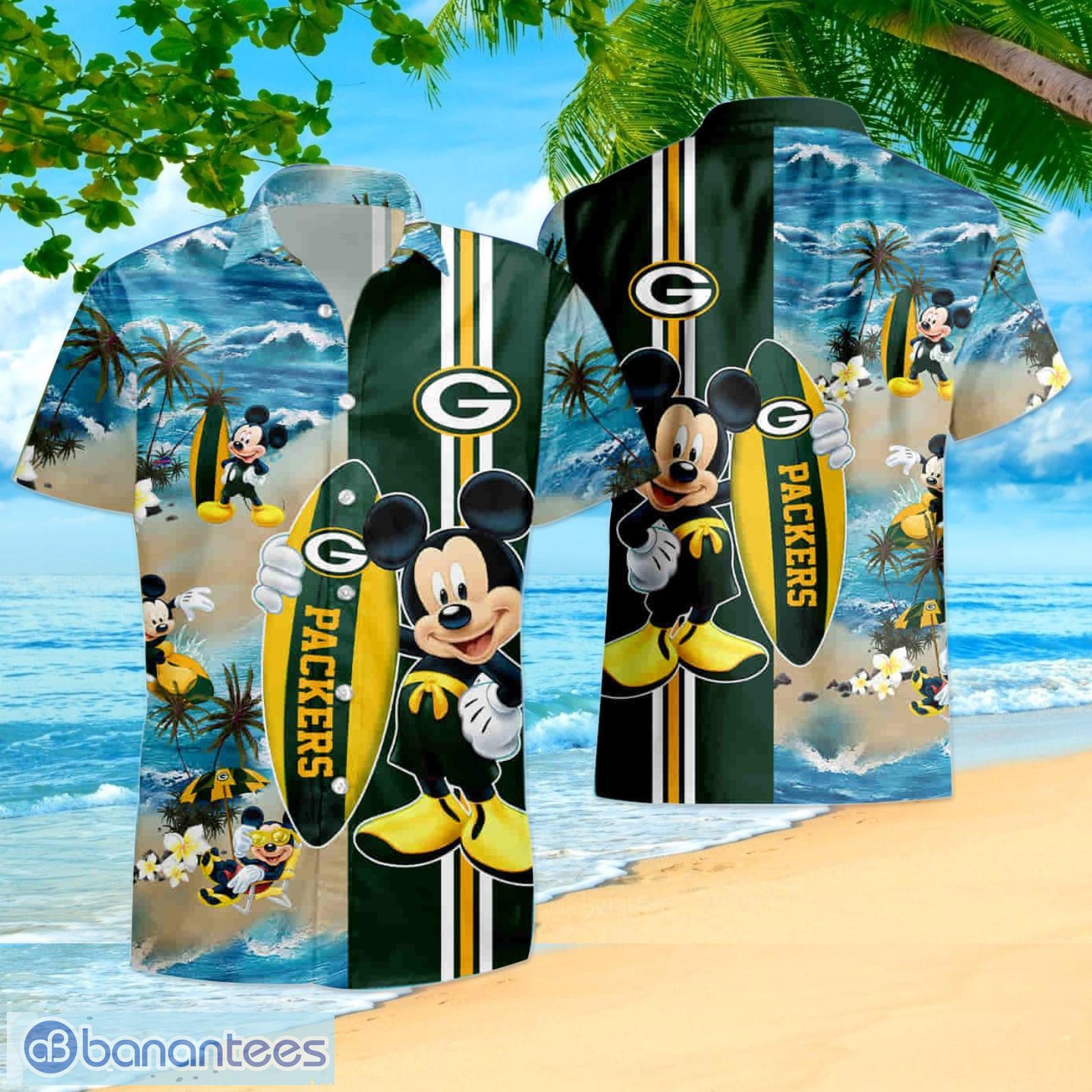 Green Bay Packers Mickey Mouse Summer Hawaiian Shirt And Shorts