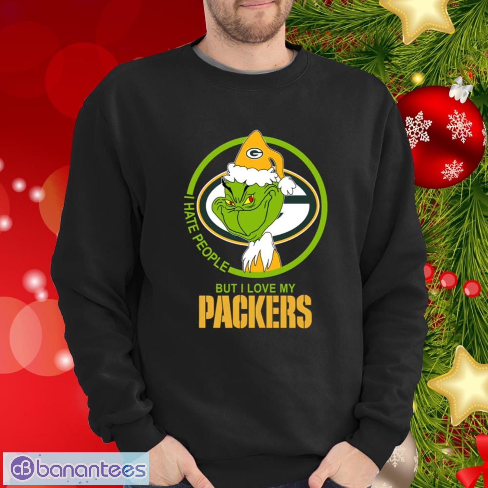 Green Bay Packers NFL Christmas Grinch I Hate People But I Love My Favorite  Football Team T Shirt - Banantees