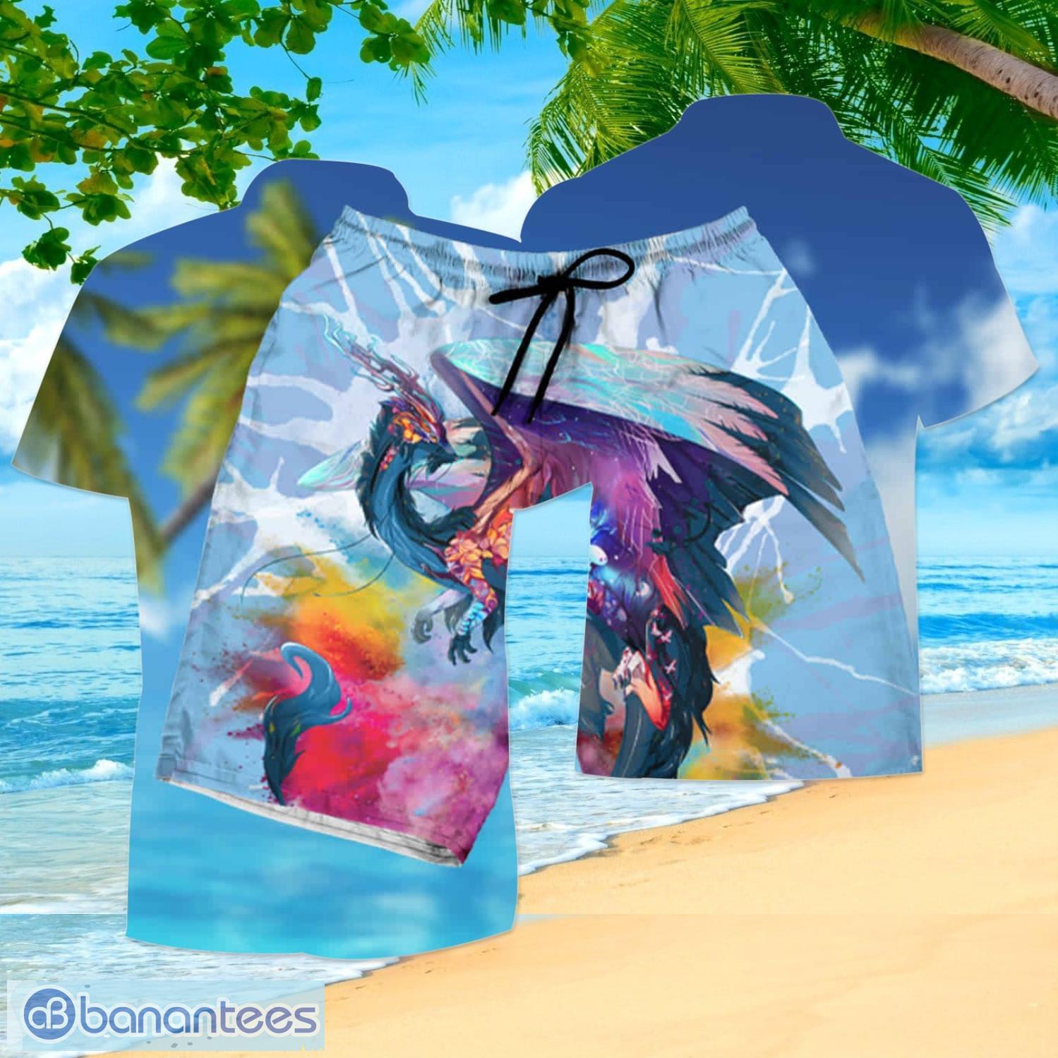 Hawaii Shirt Dragon Tie Dye Hawaiian Shirt And Shorts Summer