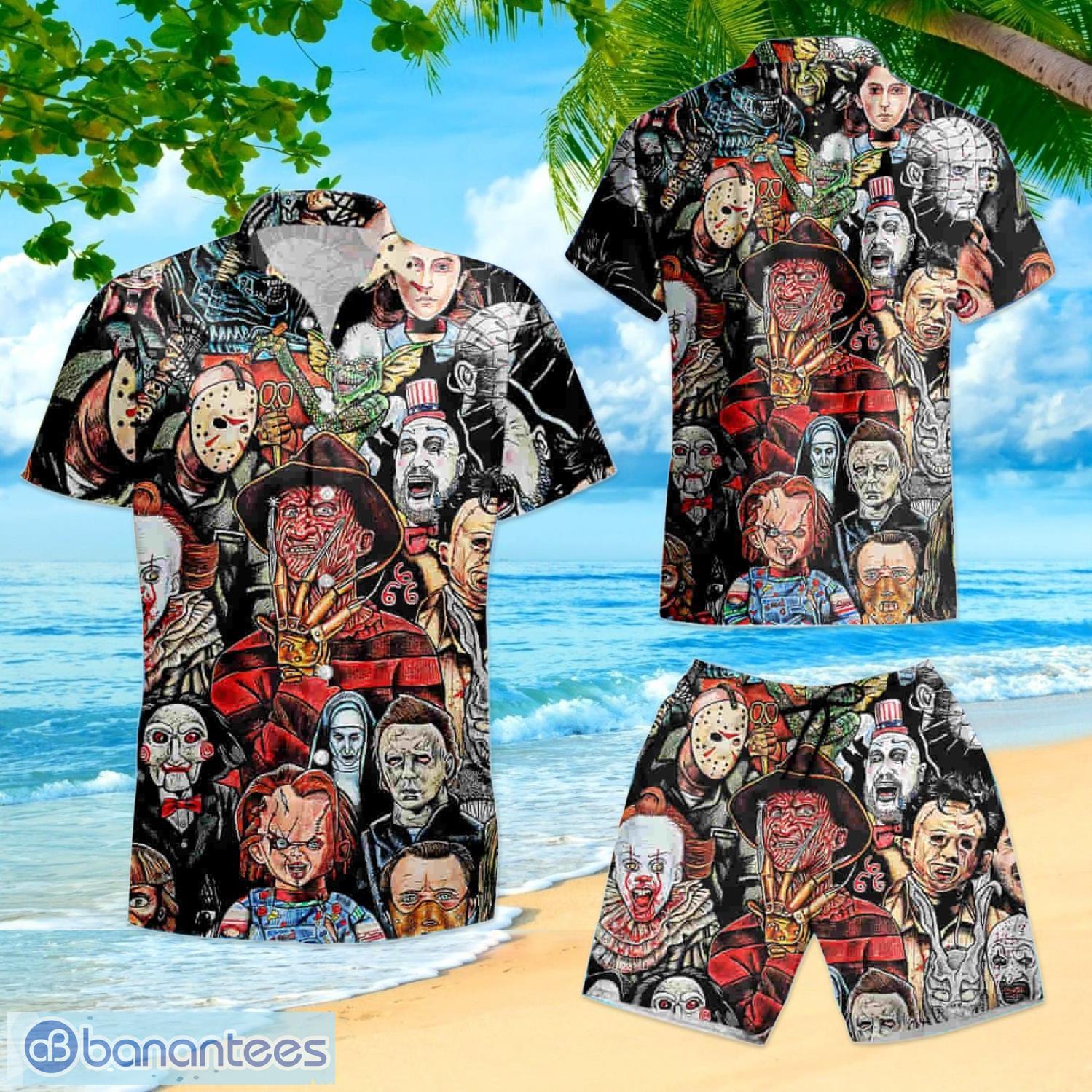 Horror Movie Character Hawaiian Shirt, Funny Gift, Halloween Outfit For  Horror Fans 10huhn140623-tt