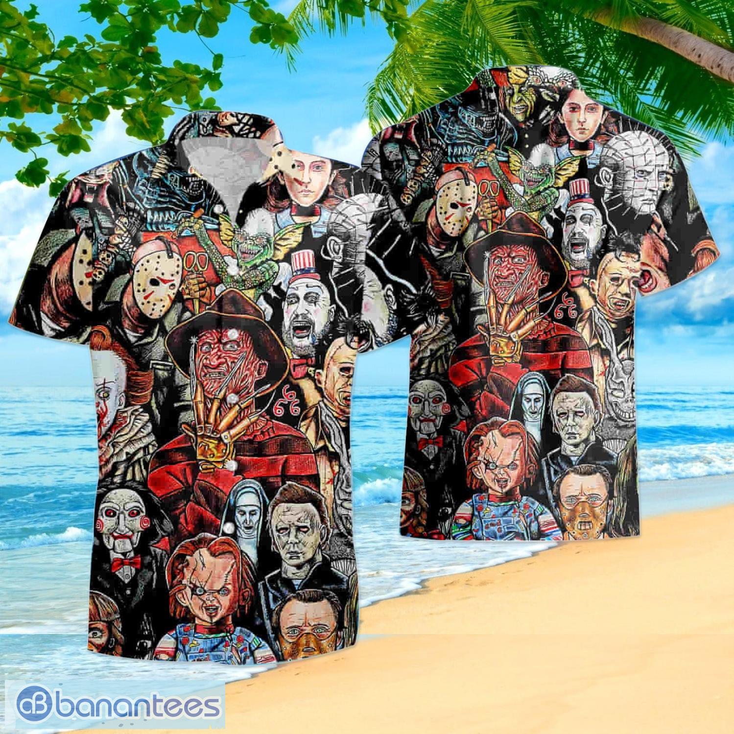 Horror Movie Character Hawaiian Shirt, Funny Gift, Halloween Outfit For  Horror Fans 10huhn140623-tt