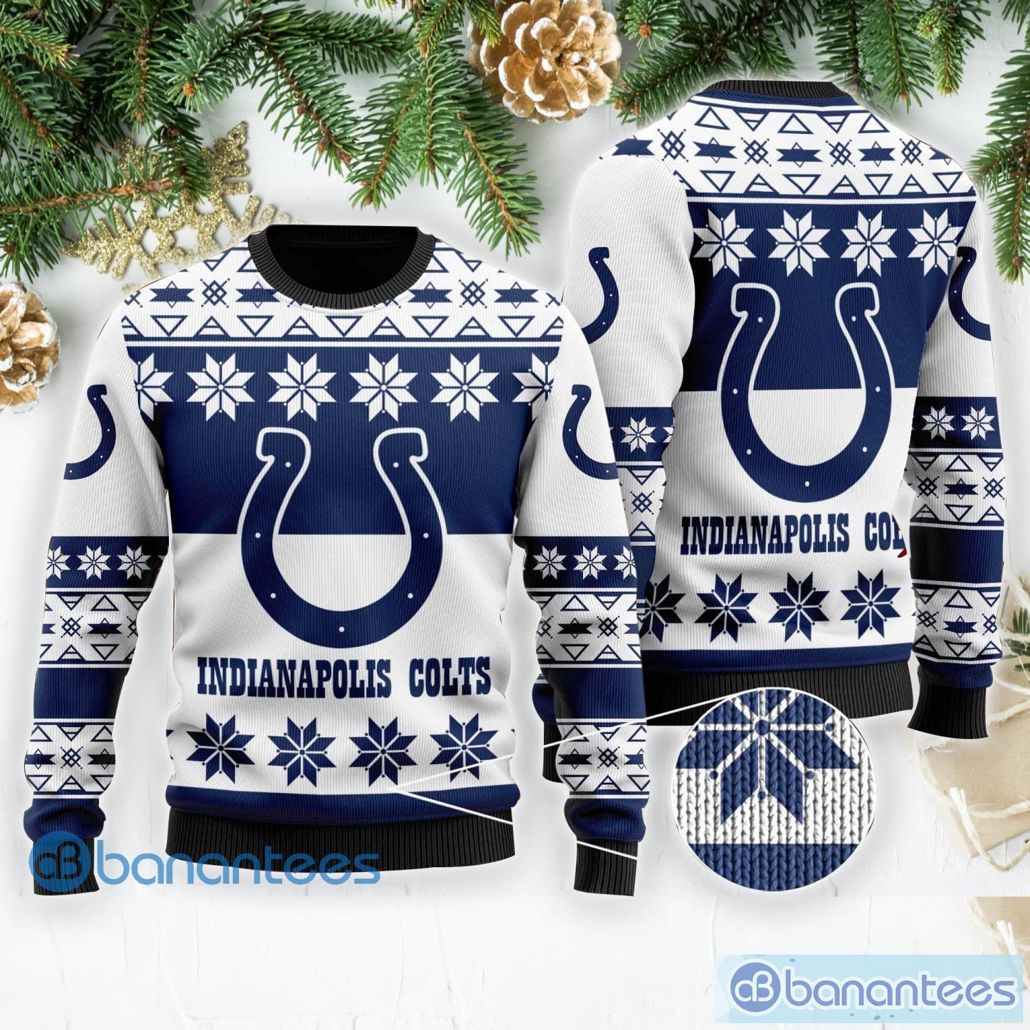 Indianapolis Colts Snowflakes Pattern Ugly Christmas Sweater