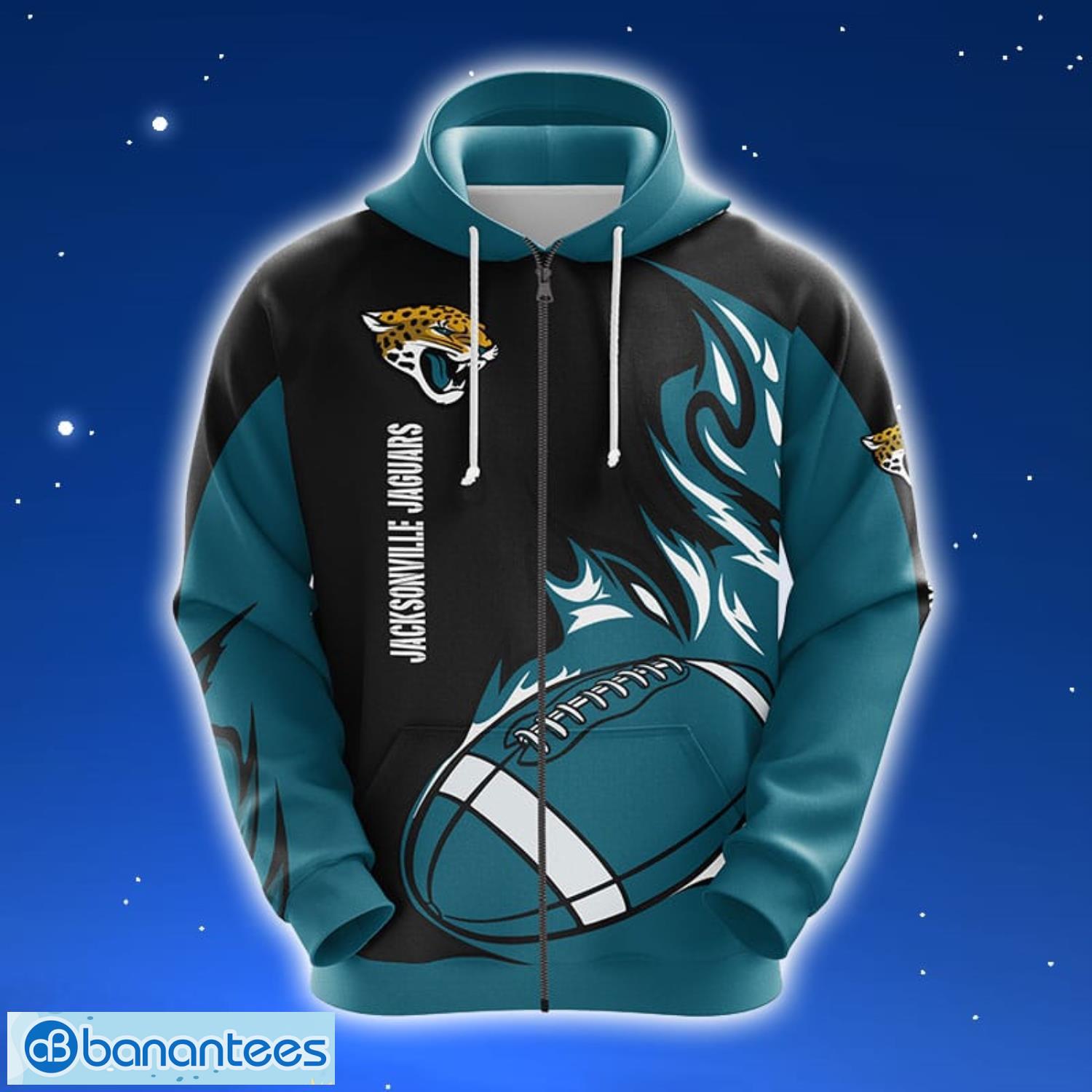 Jacksonville Jaguars NFL Blue 3D Hoodie Zip Hoodie For Men And Women Sport  Gift - Banantees