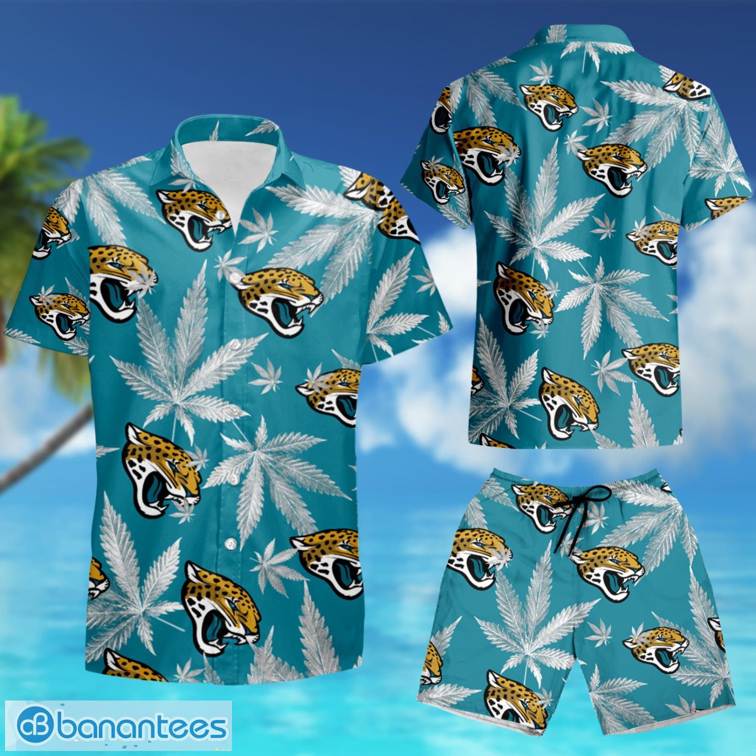 Jacksonville Jaguars Weed Teal Hawaiian Shirt And Shorts Summer Gift For  Fans - Banantees