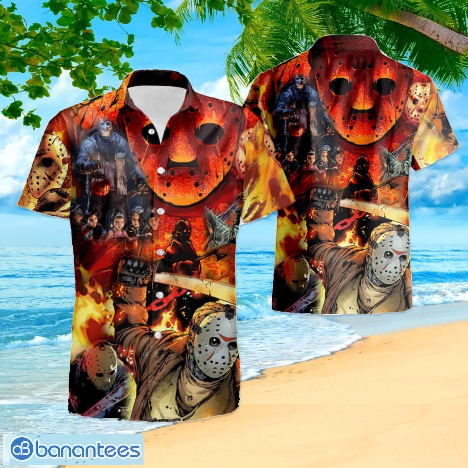 Jason Friday The 13Th Killer Short Sleeve Aloha Hawaiian Shirt And Shorts Beach Gift Product Photo 1