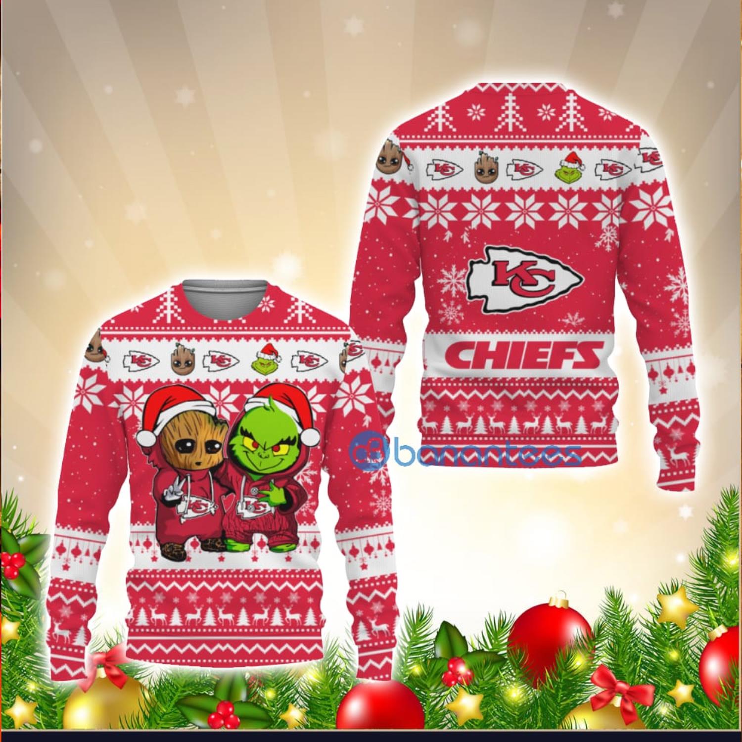 Custom Name And Number NFL Kansas City Chiefs Christmas Sweater Gift For  Fans - Banantees