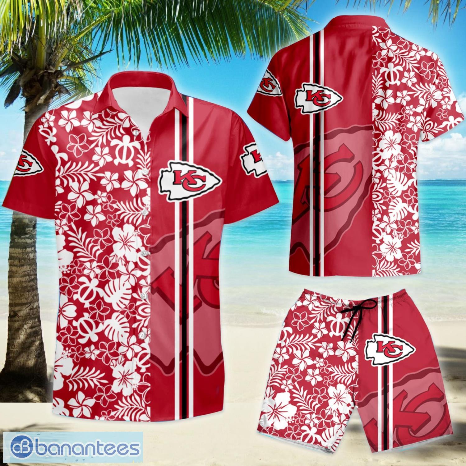 Kansas City Chiefs Floral And Turtle Hawaiian Shirt & Short