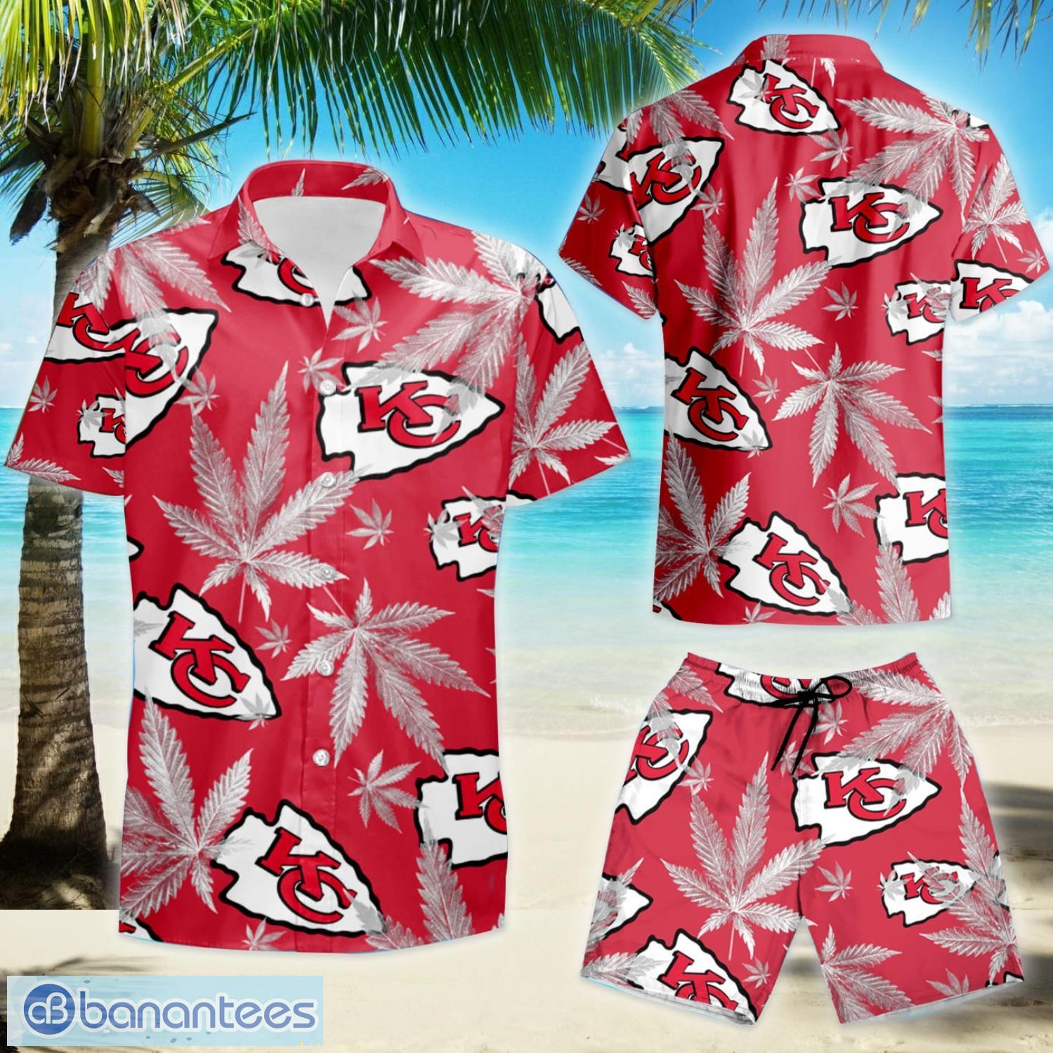 Kansas City Chiefs Cannabis All Over Printed Hawaiian Shirt & Short