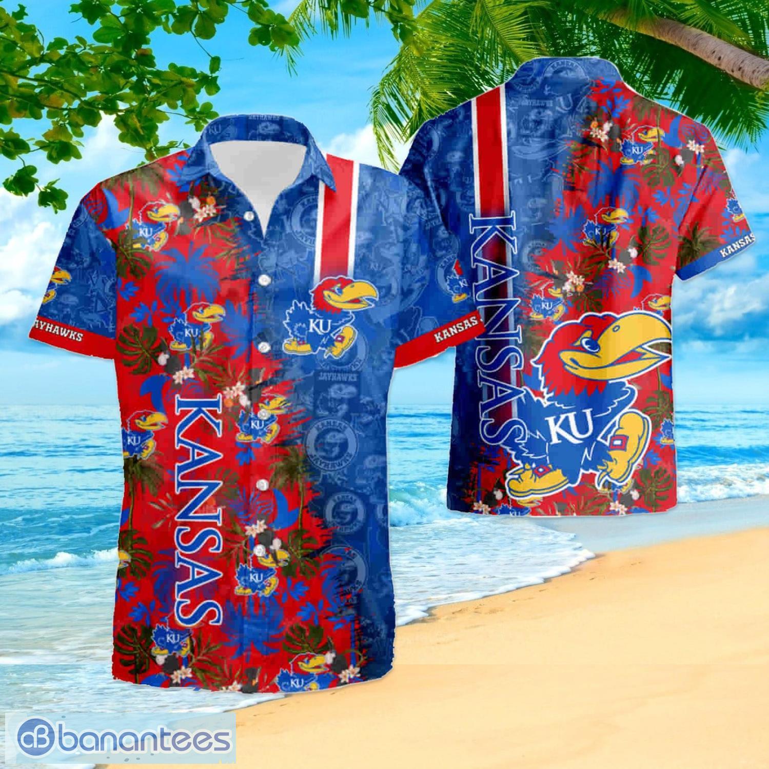 NCAA Kansas Jayhawks Hawaiian Shirt Colorful Team Logo Gift For