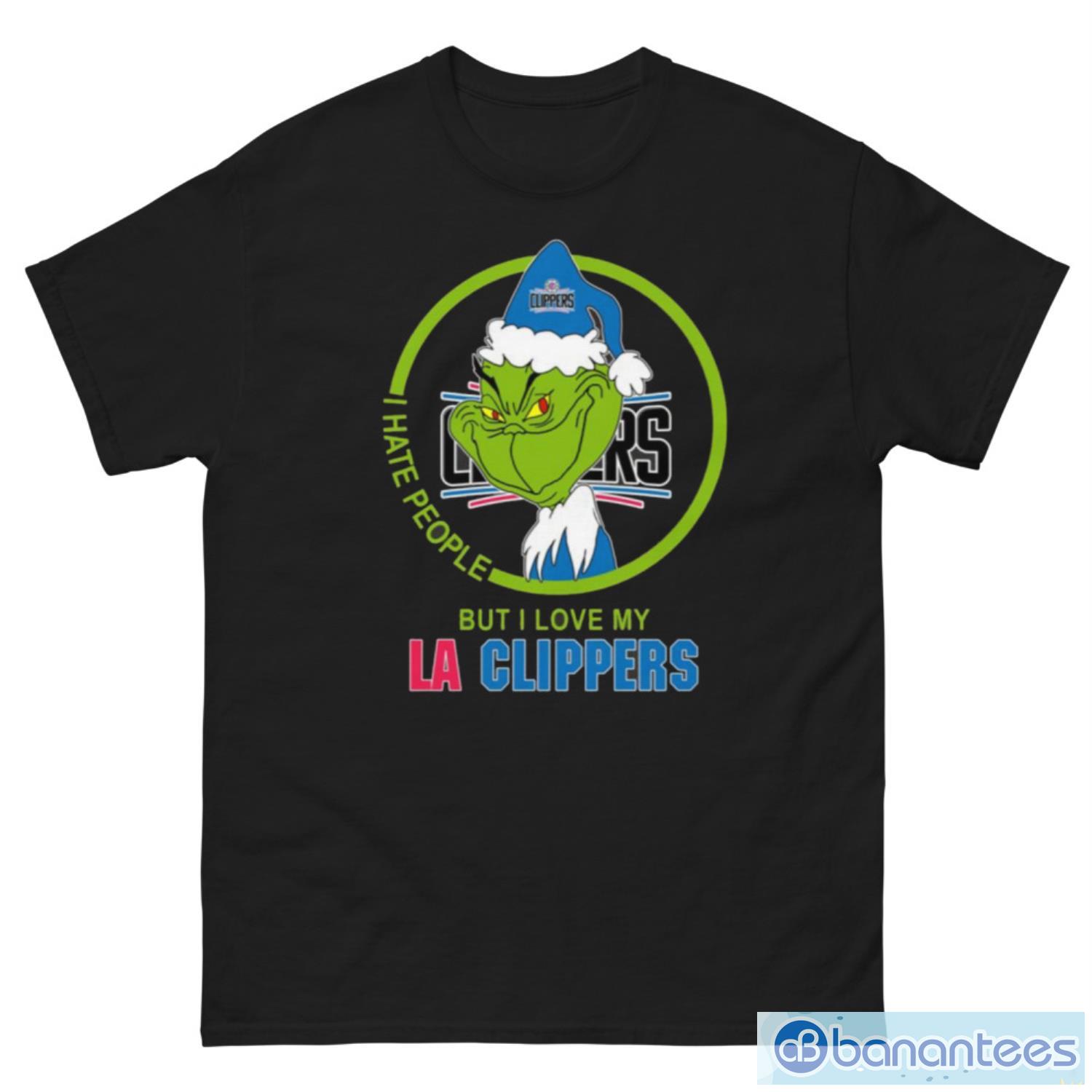 LA Clippers NBA Christmas Grinch I Hate People But I Love My Favorite Basketball Team T Shirt - G500 Men’s Classic Tee