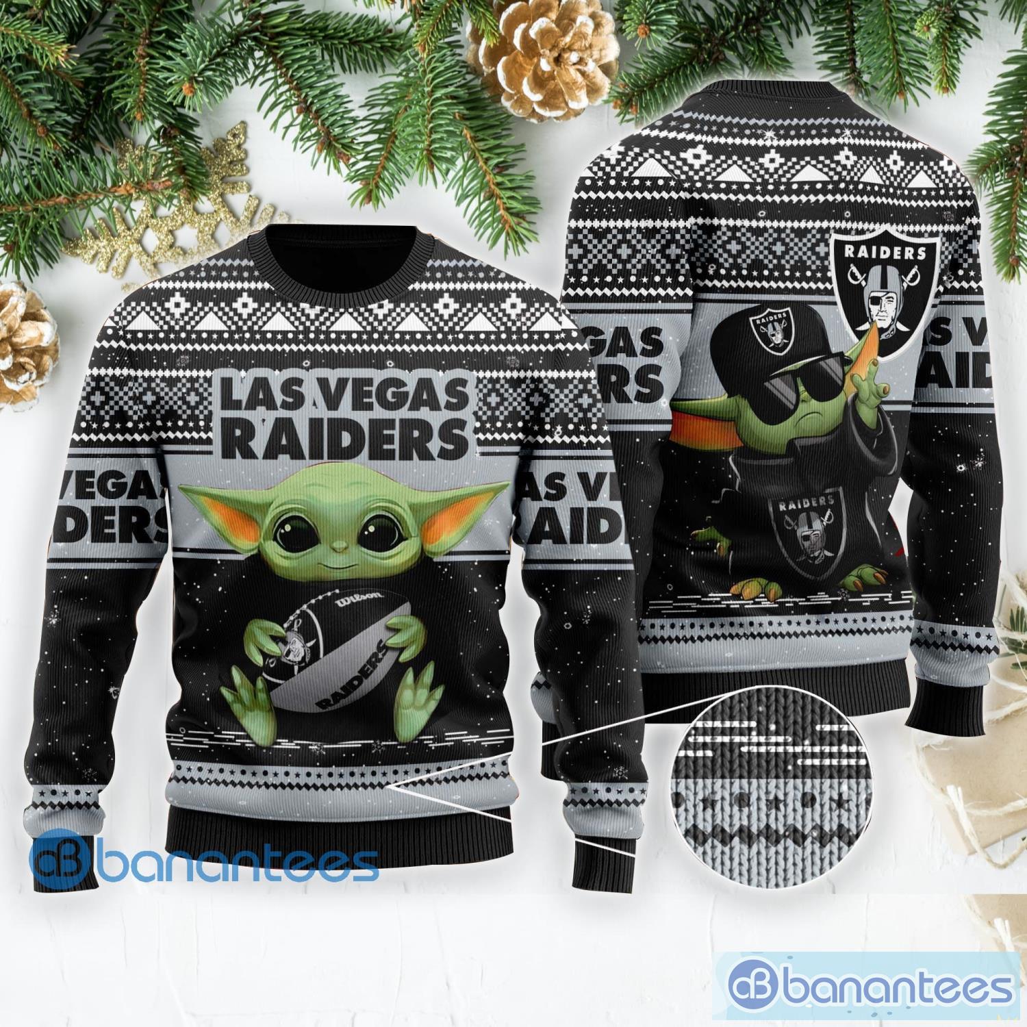 NFL Baby Yoda Las Vegas Raiders Ugly Christmas Sweater - LIMITED EDITION