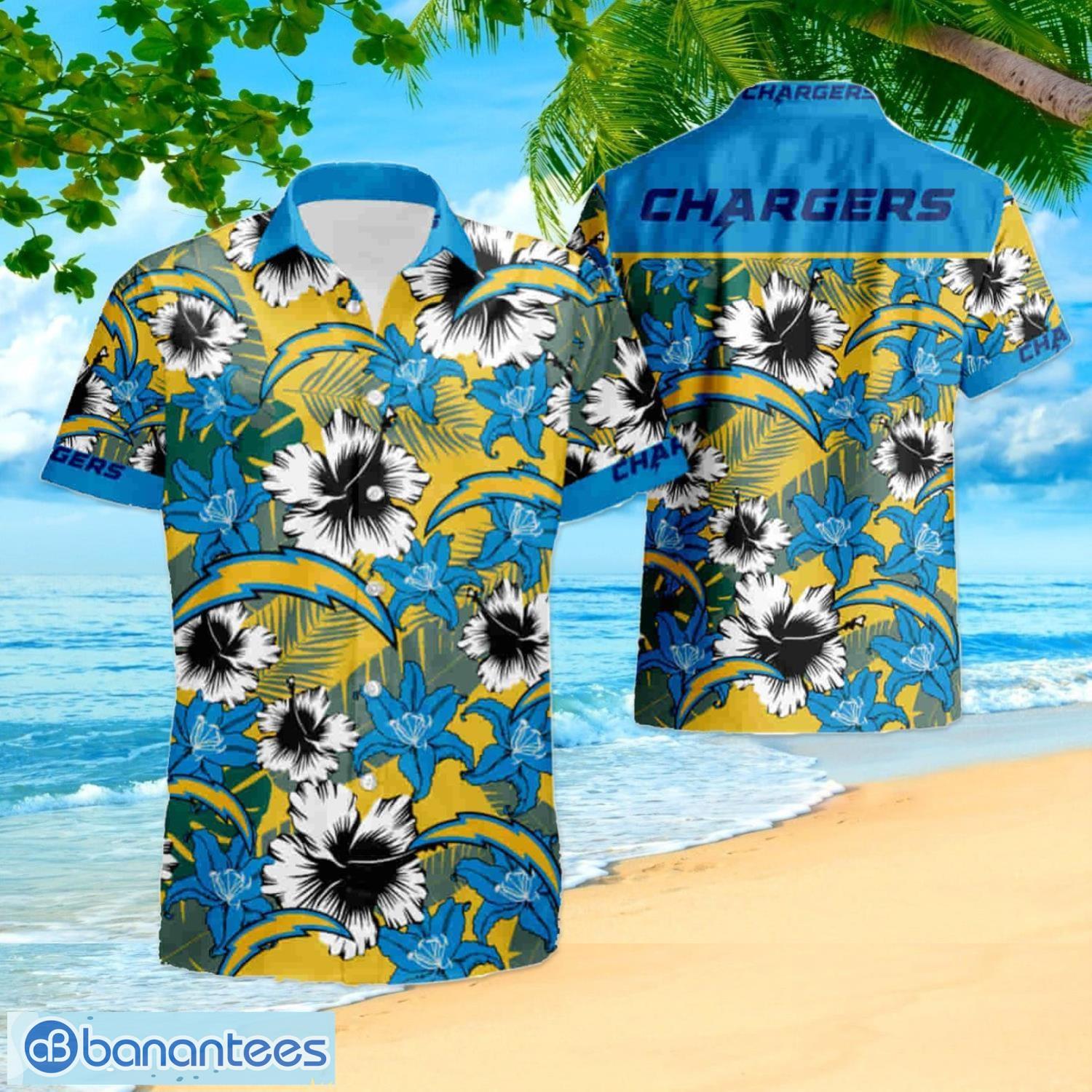 Nfl Los Angeles Chargers Short Sleeve Aloha Hawaiian Shirt And Shorts Beach  Gift - Banantees