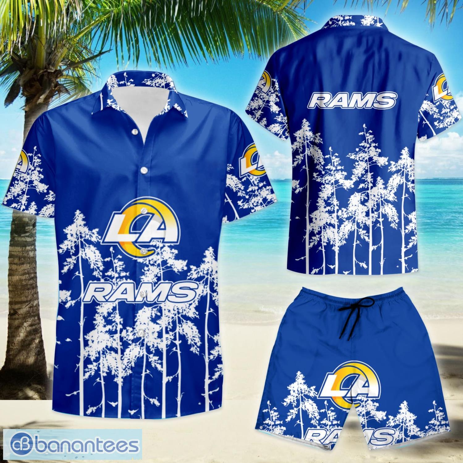 Los Angeles Rams American Flag Logo Hawaiian Shirt Vacation Gift For Men  And Women Gift - Banantees