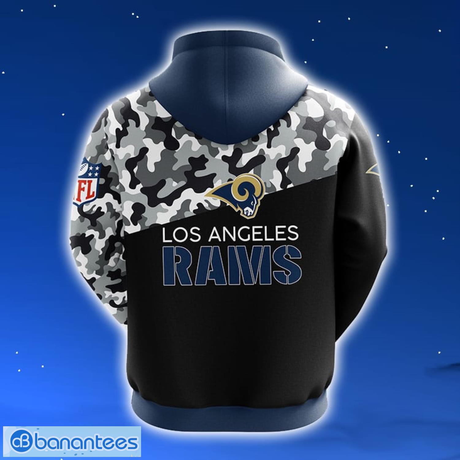 Men's Los Angeles Rams Full Printed 3D Hoodie, Zip Hoodie - Banantees