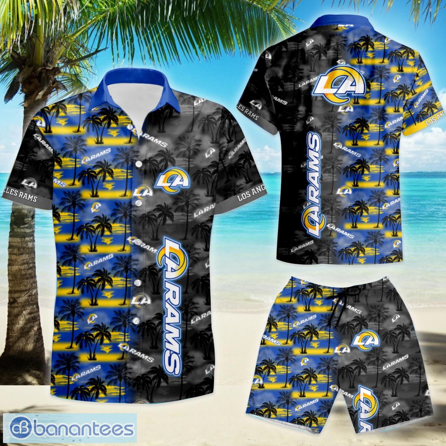 NFL Los Angeles Rams Short Sleeve Aloha Hawaiian Shirt And Shorts Beach  Gift - Banantees