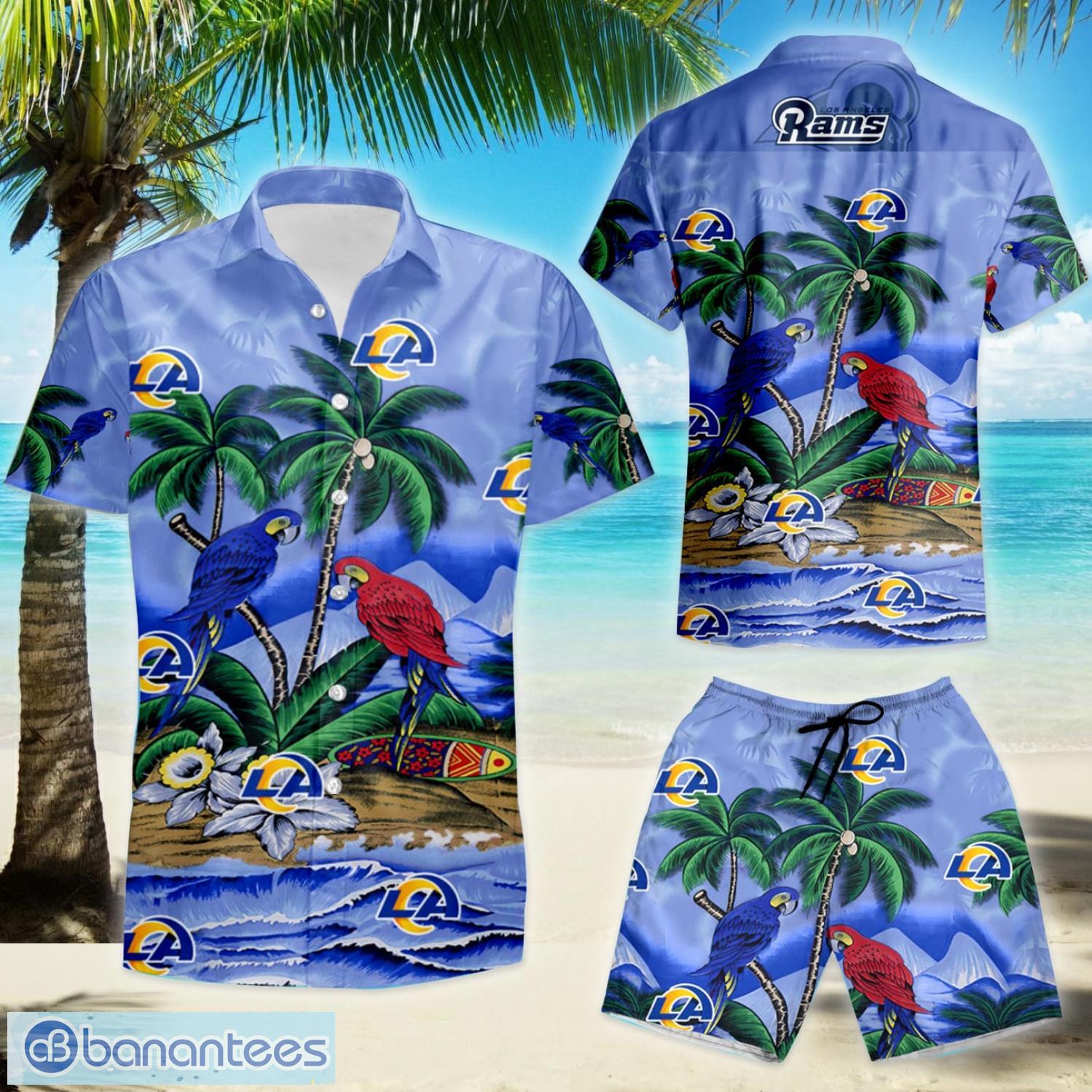 Los Angeles Rams Custom Name NFL Hawaiian Shirt And Shorts Gift For Men And  Women Fans - Banantees