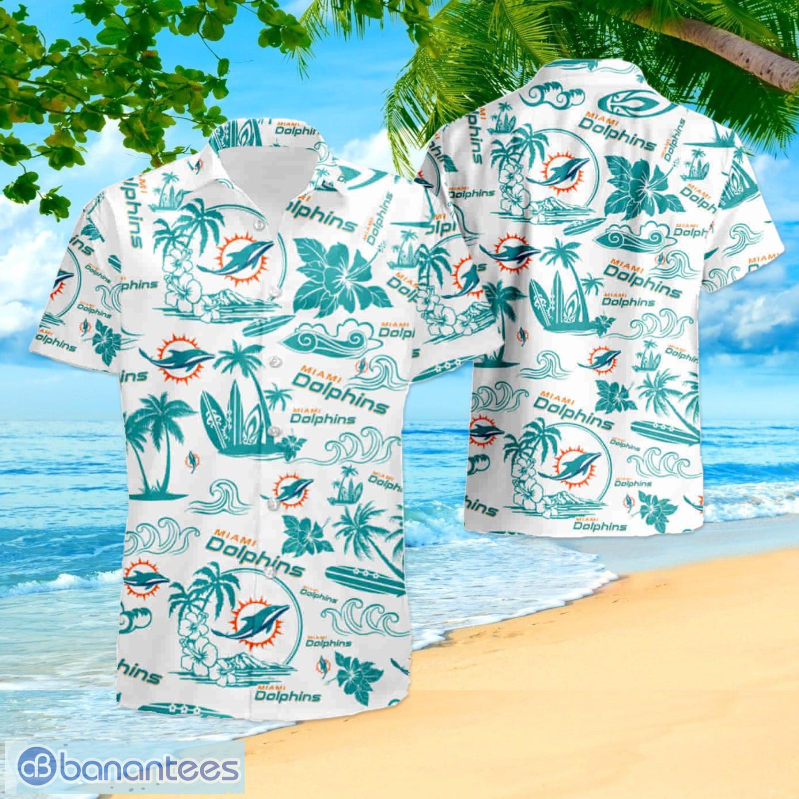 Miami Dolphins Womens Button Down Shirts Dresses Summer Hawaiian Beach  Sundress