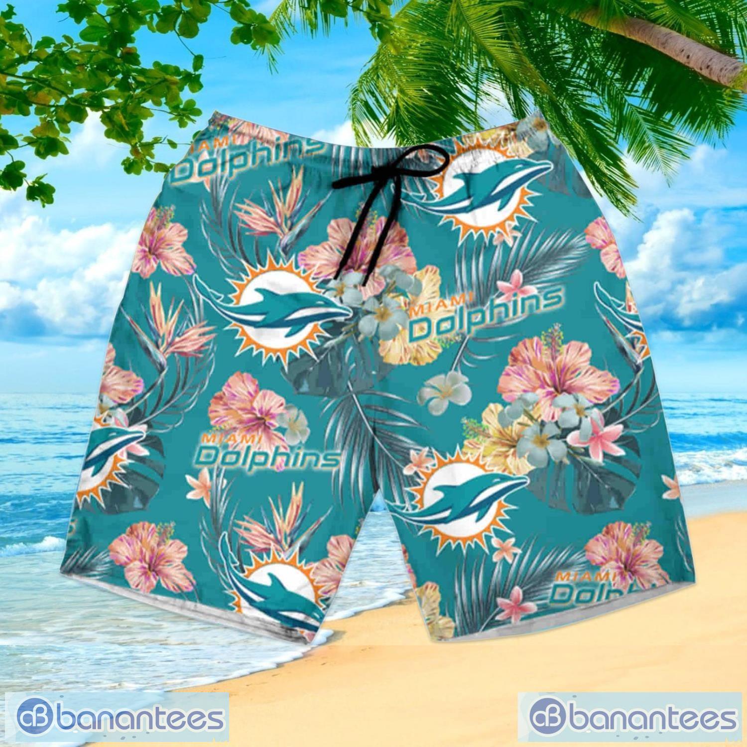 Miami Dolphins Tropical Hawaiian Shirt And Shorts Summer Beach Set -  Banantees
