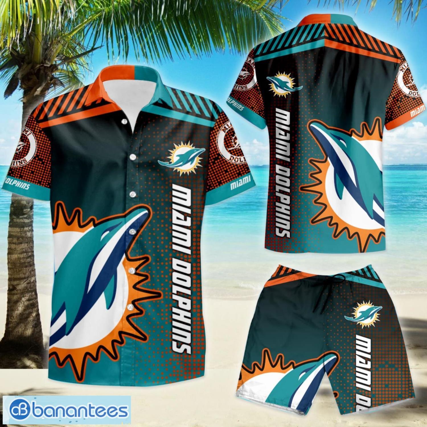 NFL Men's Miami Dolphins Shirts Fireball Button Print For Men And Women -  Banantees