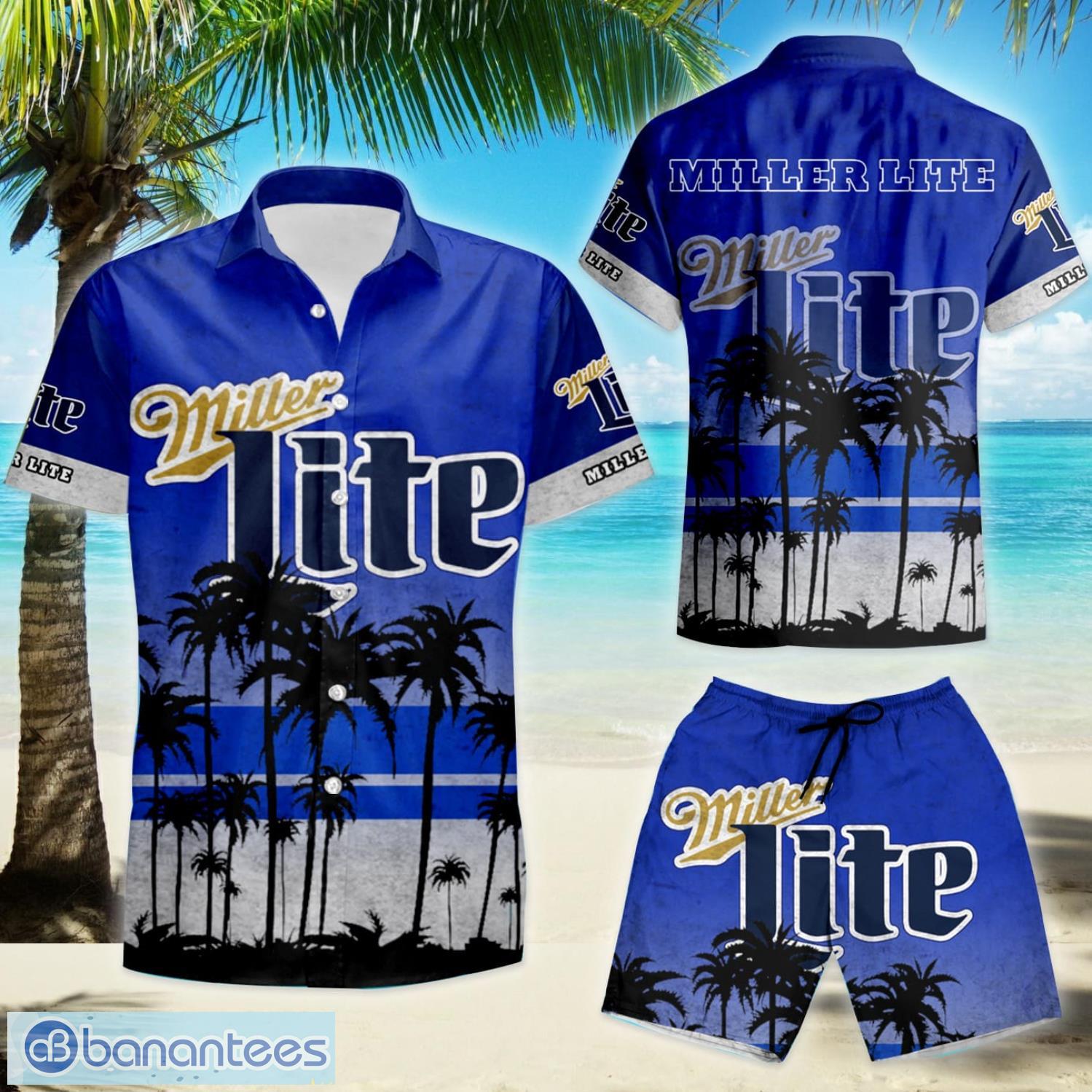 Aloha Independence Day Miller Lite USA Flag Hawaiian Shirt And Shorts Men  And Women Gift - Banantees