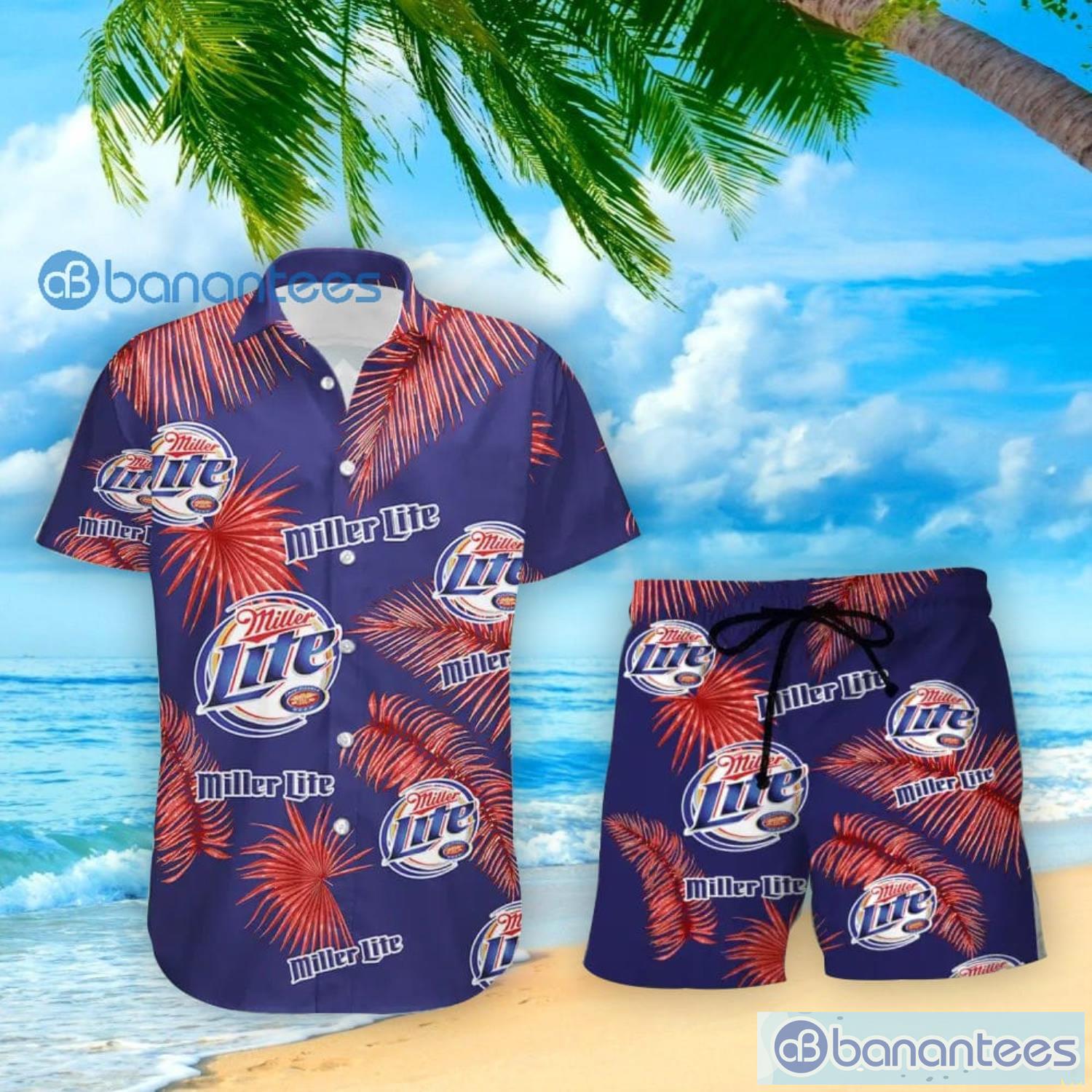 Miller Lite Hawaiian Sea Island Pattern Shirt, Hawaii Beer Shirt, Miller  Lite Hawaiian Summer Shirt, Miller Lite Aloha Shirt - Trendy Aloha
