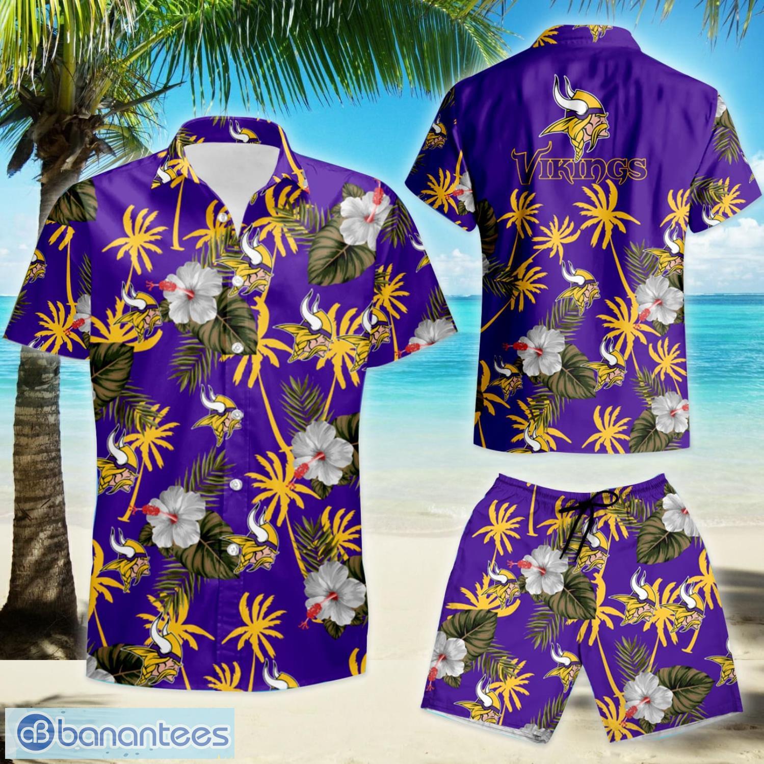 Minnesota Vikings Custom Name NFL Floral Hawaiian Shirt And Shorts Gift For  Men And Women Fans - Banantees