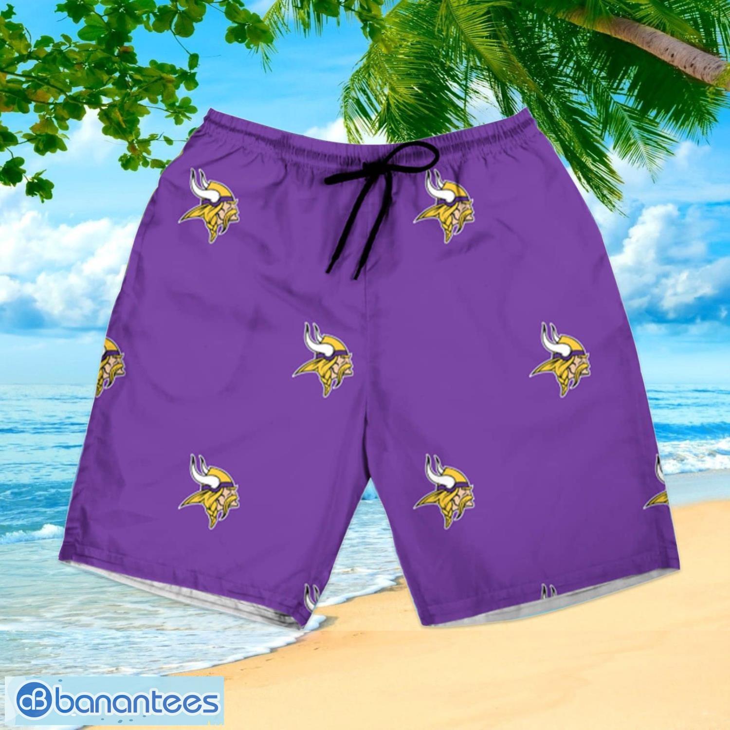 Minnesota Vikings Short Sleeve Aloha Hawaiian Shirt And Shorts Beach Gift -  Banantees