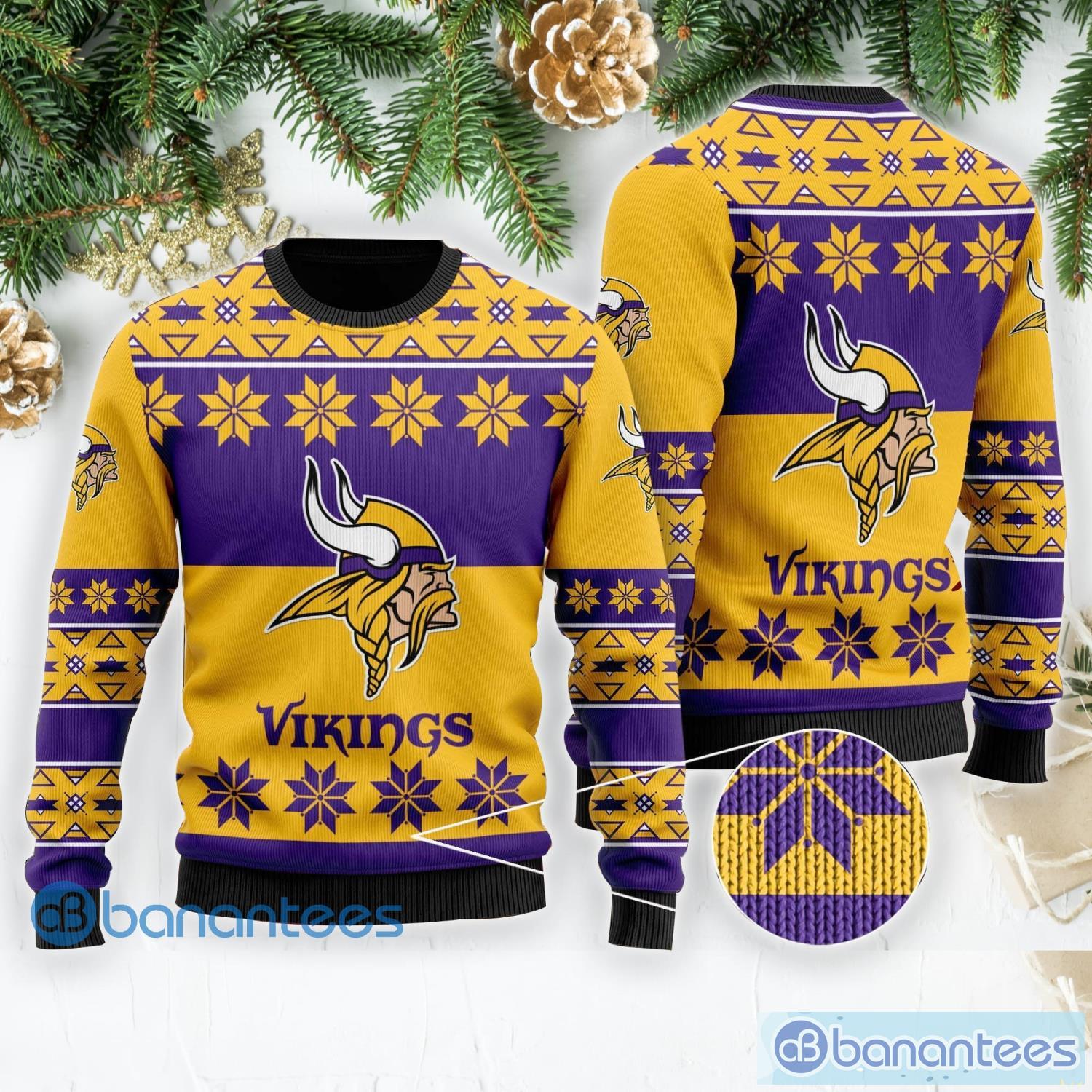 Minnesota Vikings Snowflakes Pattern Ugly Christmas Sweater