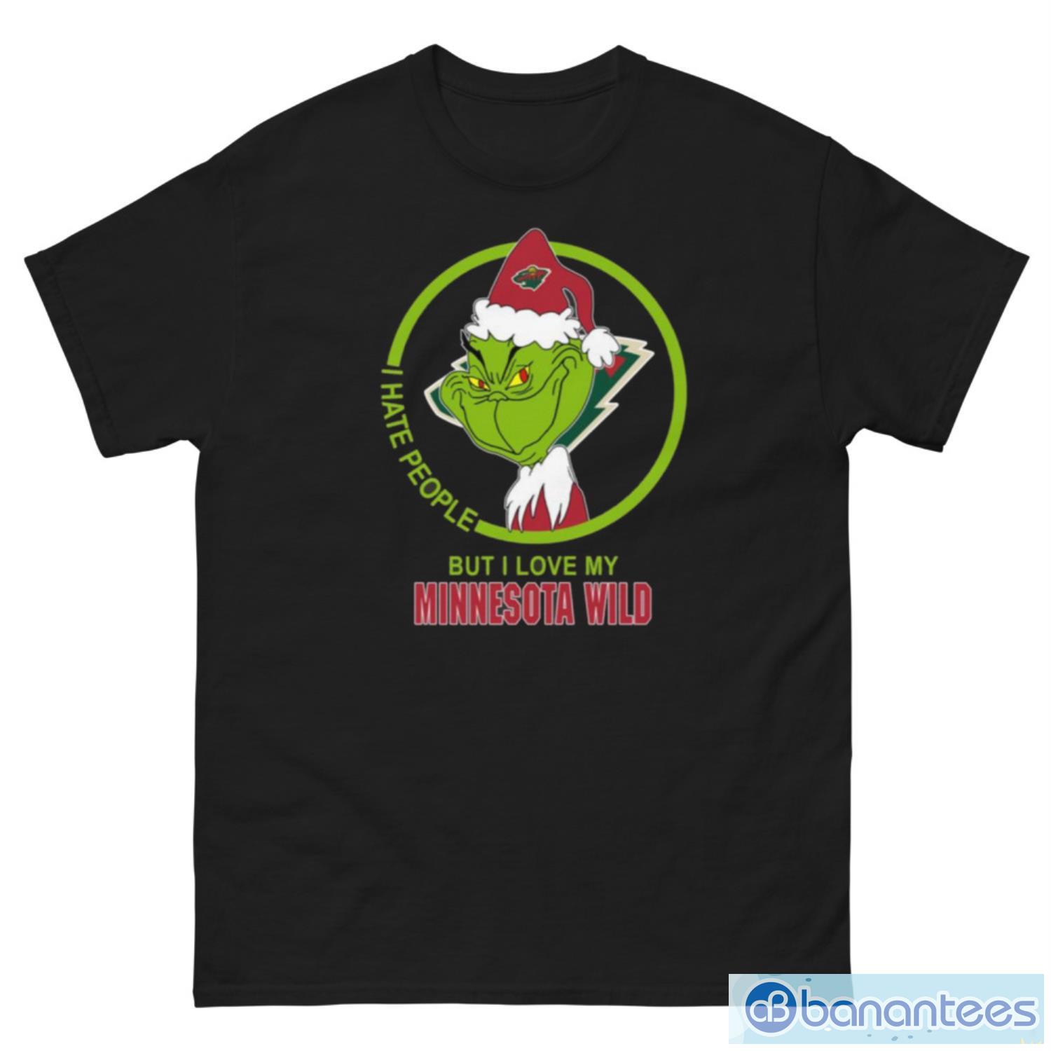 Minnesota Wild NHL Christmas Grinch I Hate People But I Love My Favorite Hockey Team T Shirt - G500 Men’s Classic Tee