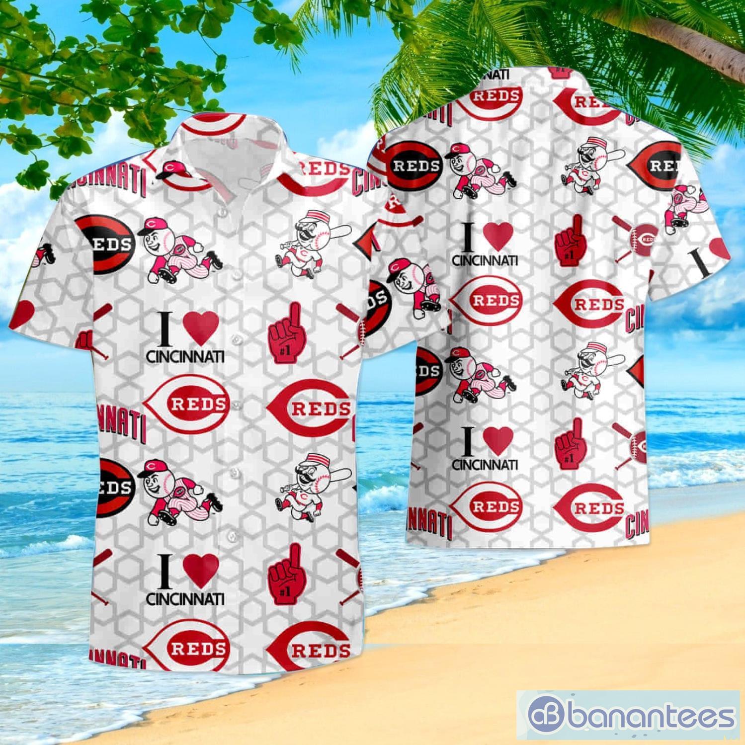 MLB Cincinnati Reds Logo Hot Hawaiian Shirt Gift For Men And Women Color  White - Banantees
