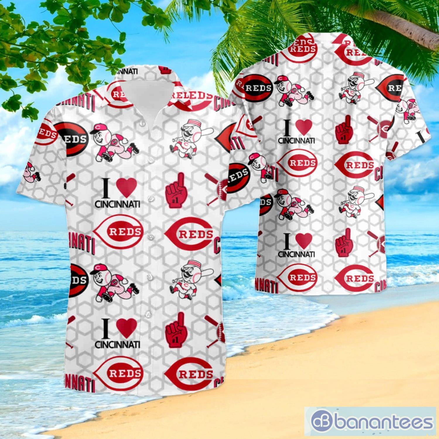 MLB Cincinnati Reds Logo Hot Hawaiian Shirt Gift For Men And Women Color  White - Banantees