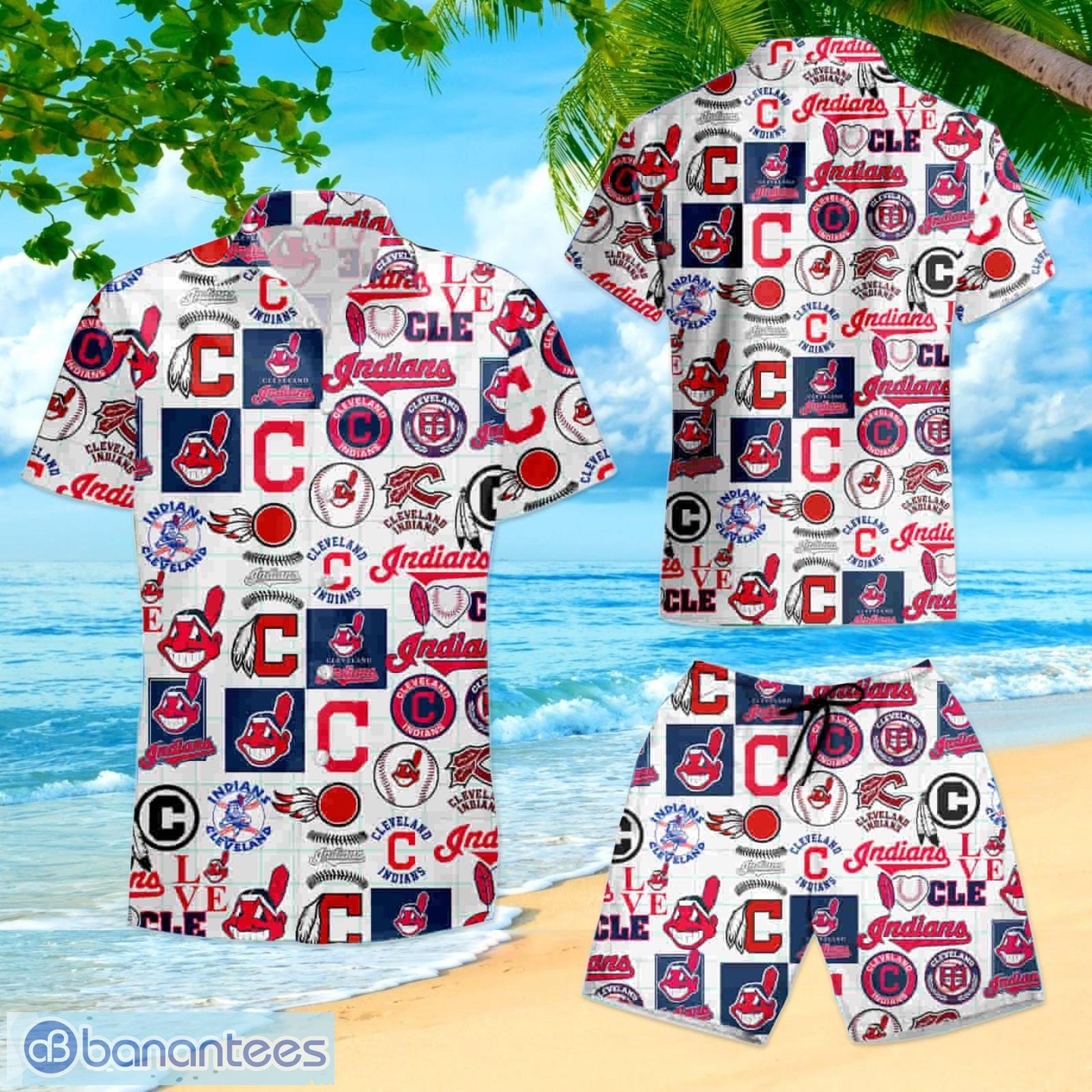 Mlb Cleveland Indians All Over Print Navy Hawaiian Shirt