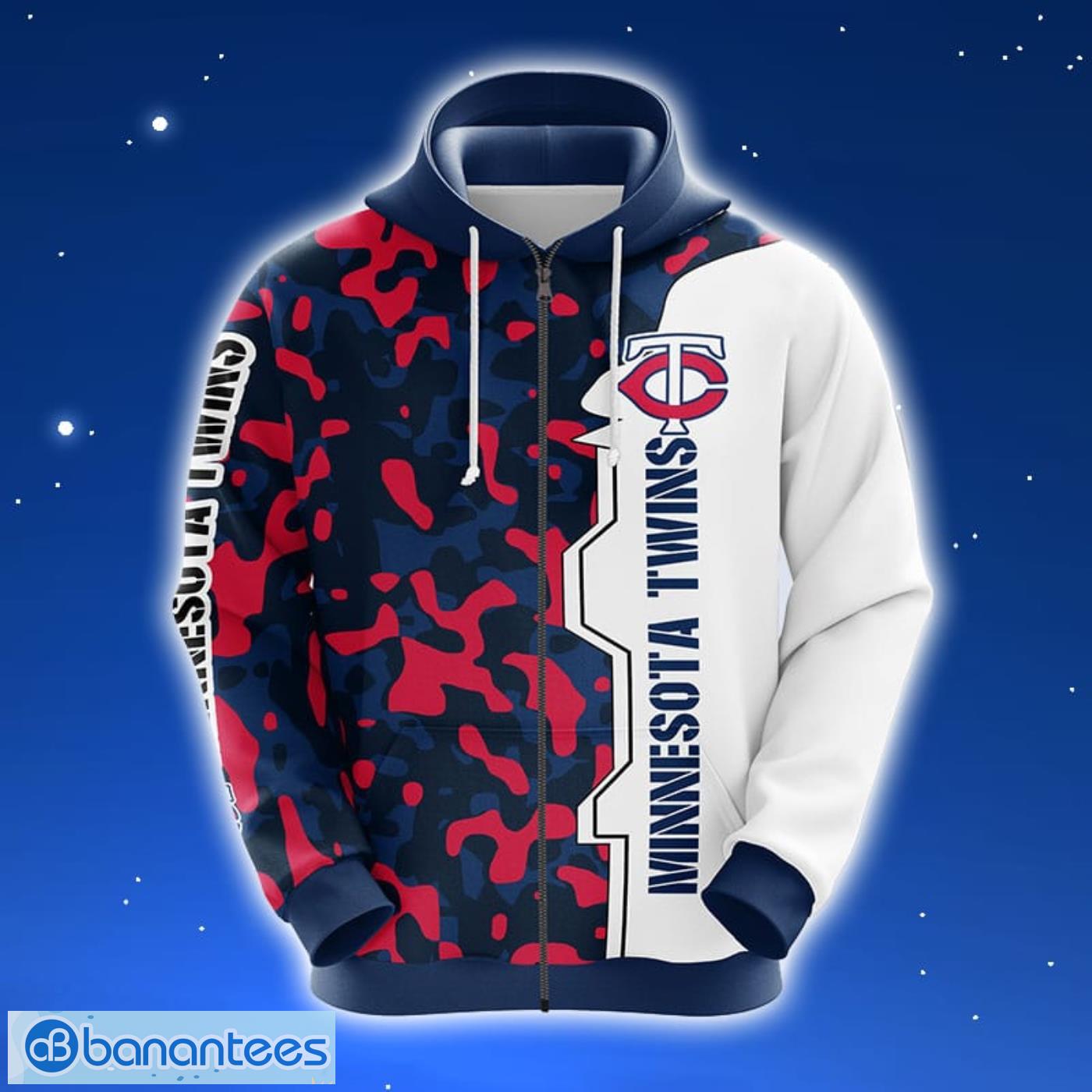 Minnesota Twins MLB Red Blue Unisex 3D Hoodie Zip Hoodie For Men