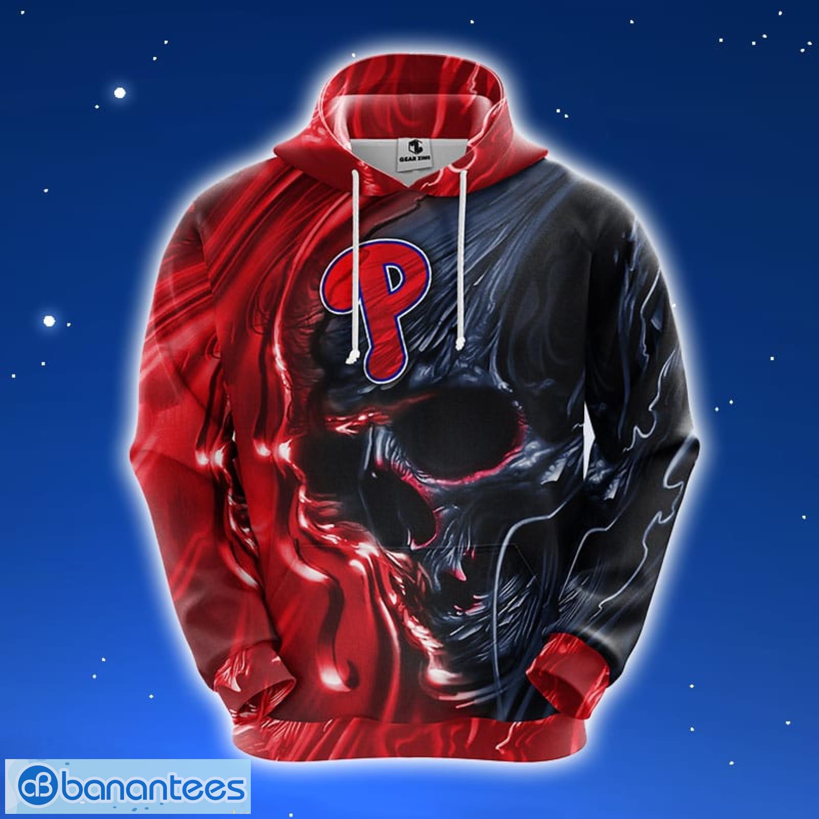 MLB Philadelphia Phillies Skull Red 3D Hoodie Zip Hoodie For Men And Women  Sport Gift - Banantees