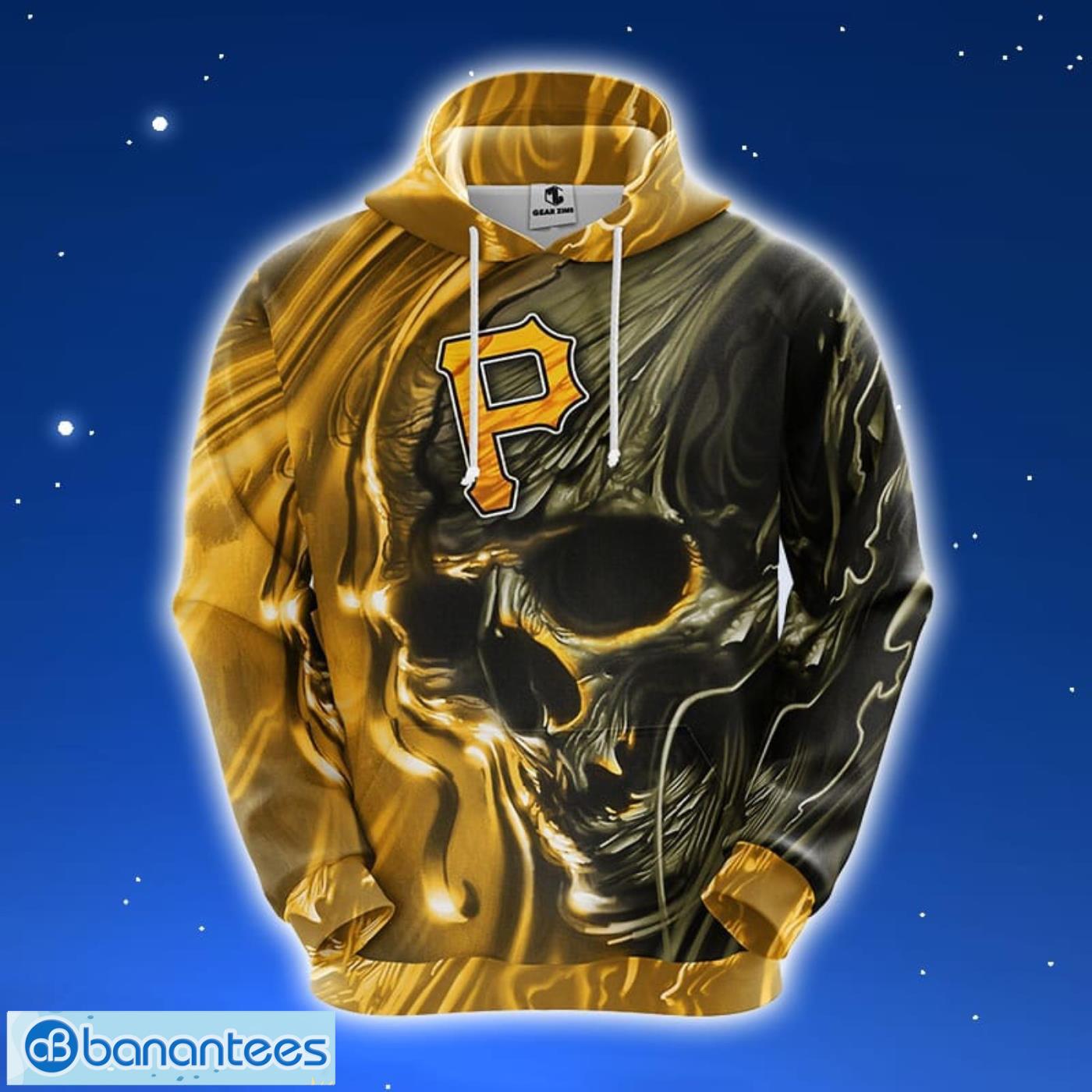 MLB Pittsburgh Pirates Skull Yellow 3D Hoodie Zip Hoodie For Men And Women Sport Gift Product Photo 1