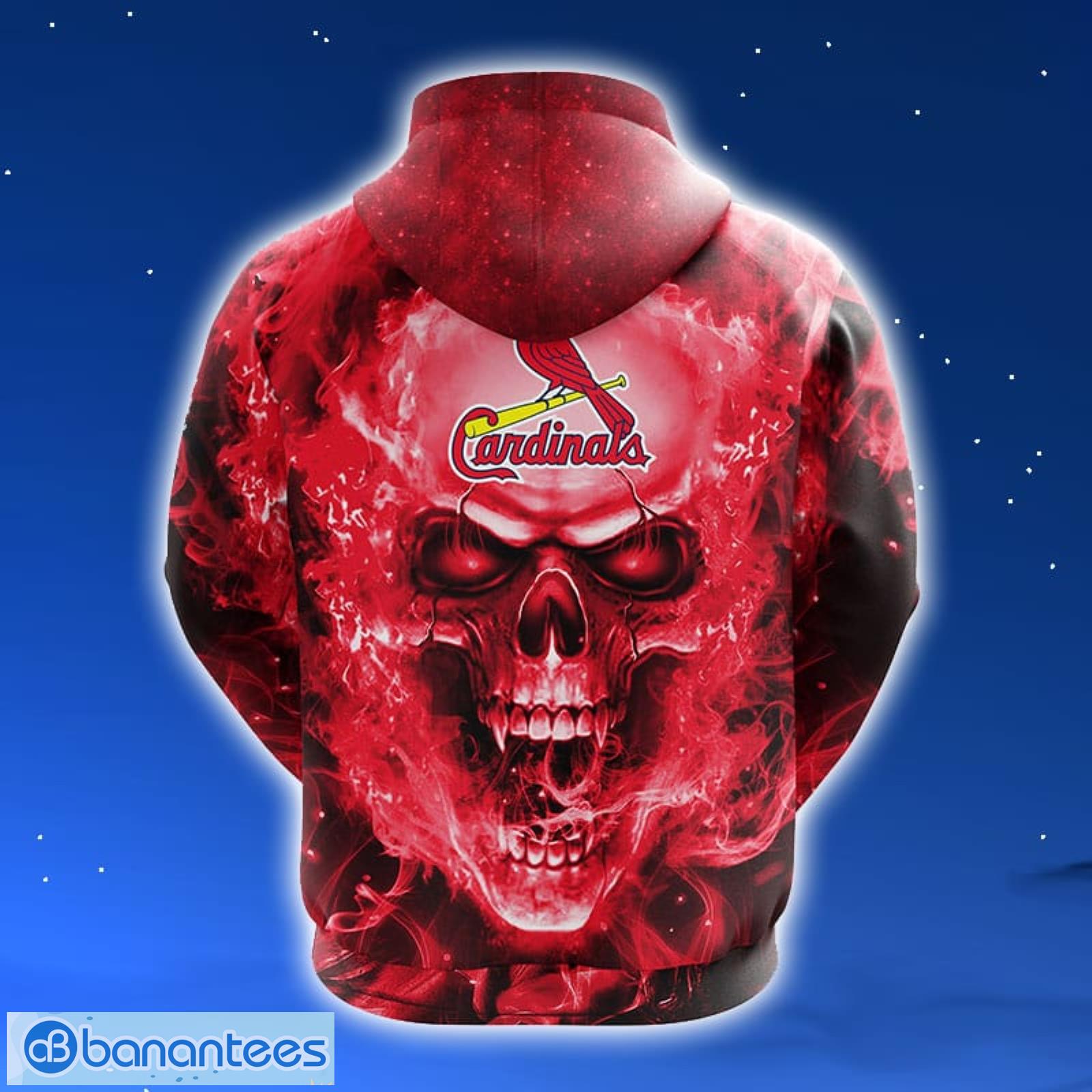MLB St. Louis Cardinals Skull Funny Red 3D Hoodie Zip Hoodie For