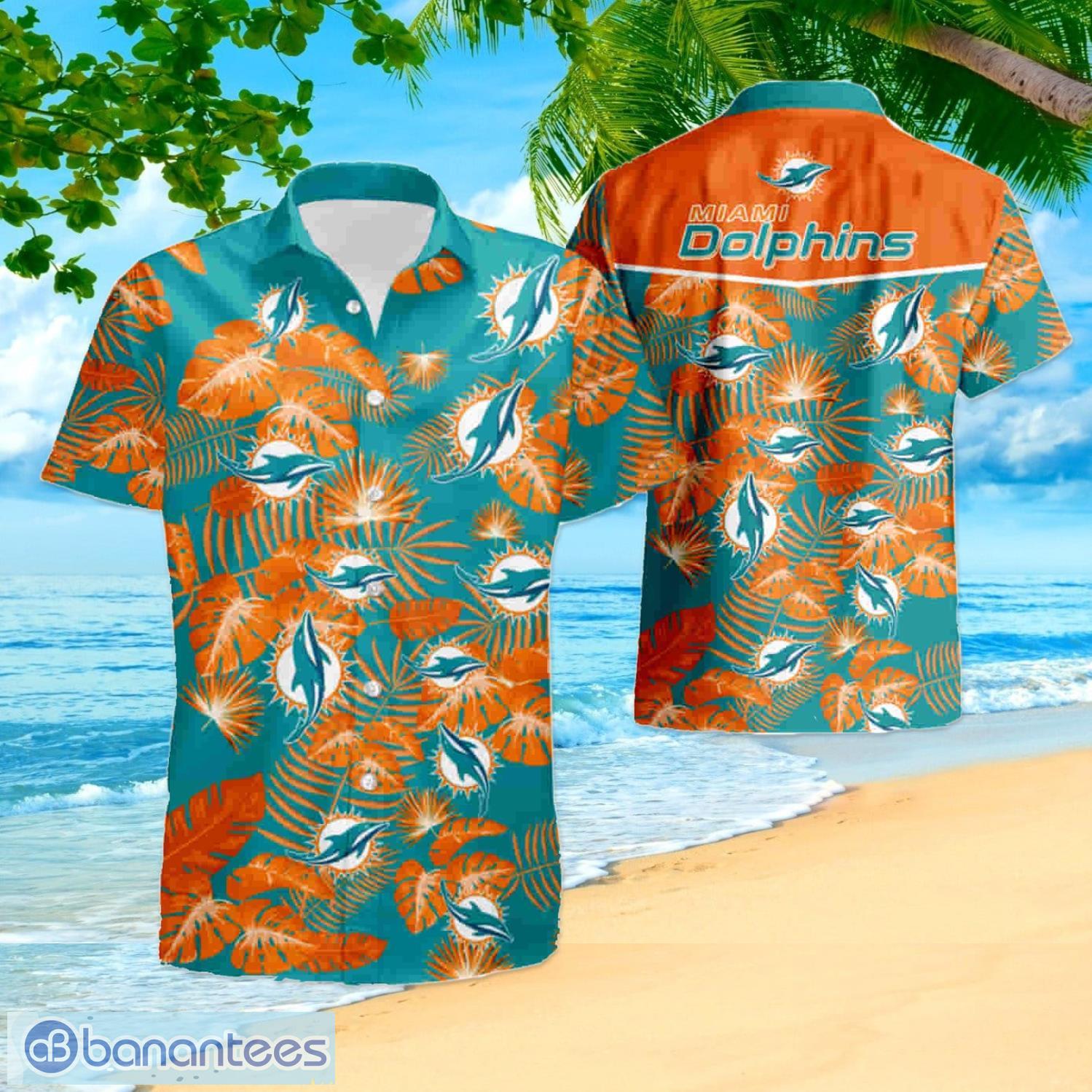 Miami Dolphins Tropical Hawaiian Shirt And Shorts Summer Beach Set -  Banantees